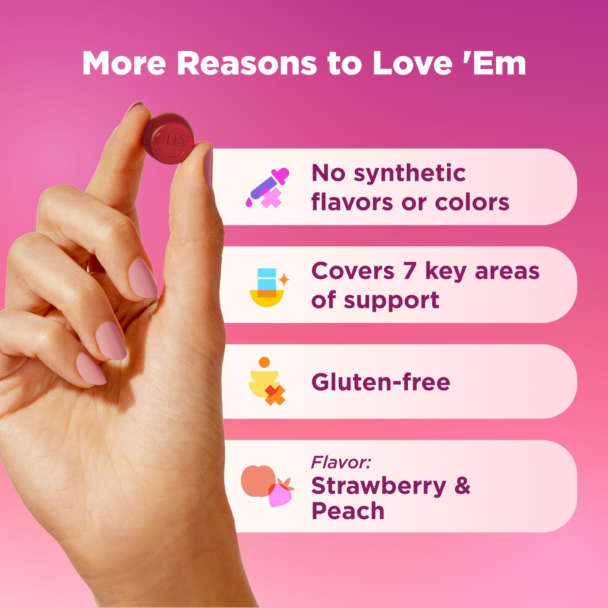 OLLY Women's Multivitamin Gummies for Heart & Immune Support

