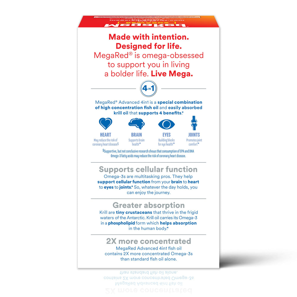 MegaRed Omega 3 Fish Oil & Krill Oil Softgels

