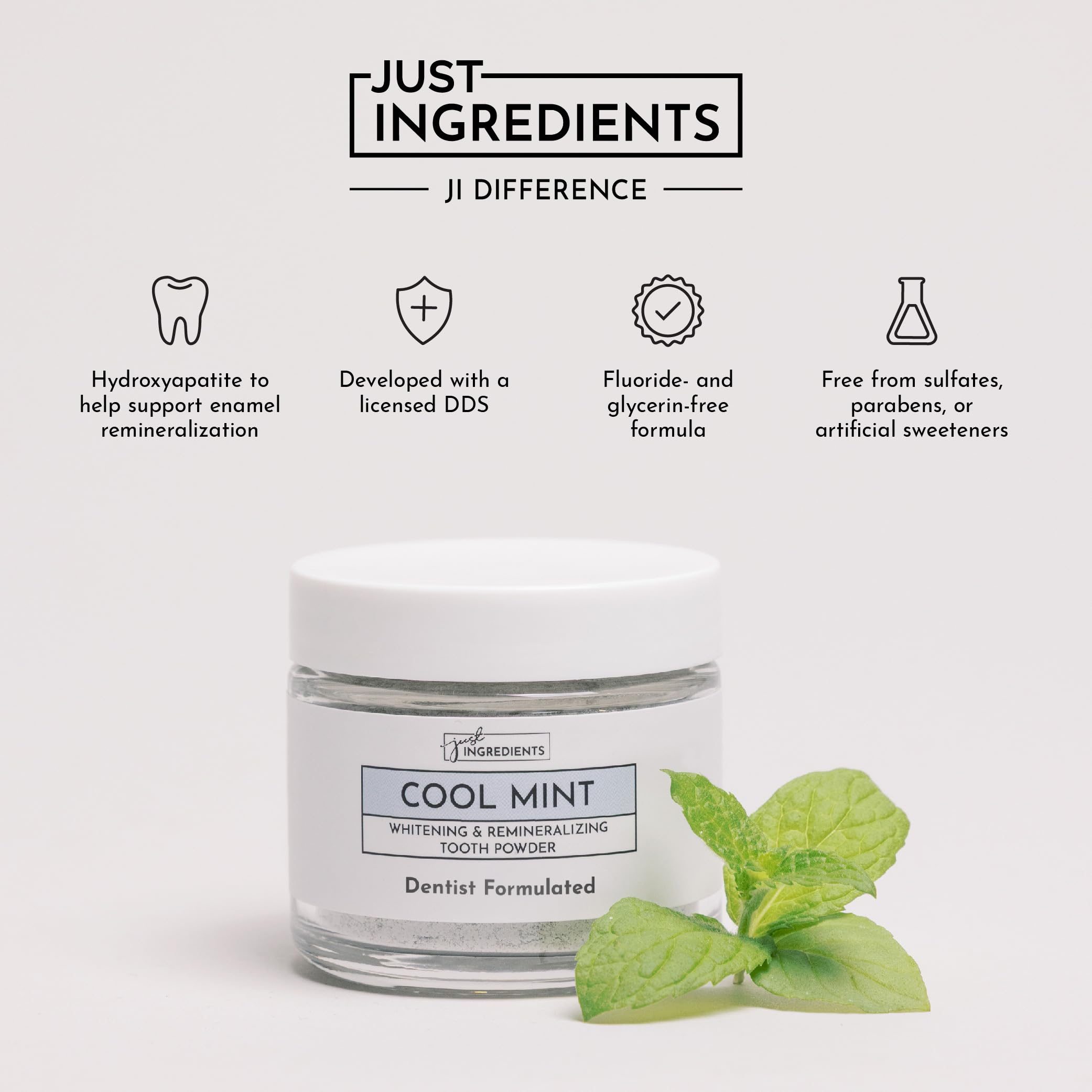 Just Ingredients Remineralizing Tooth Powder - Fluoride-Free

