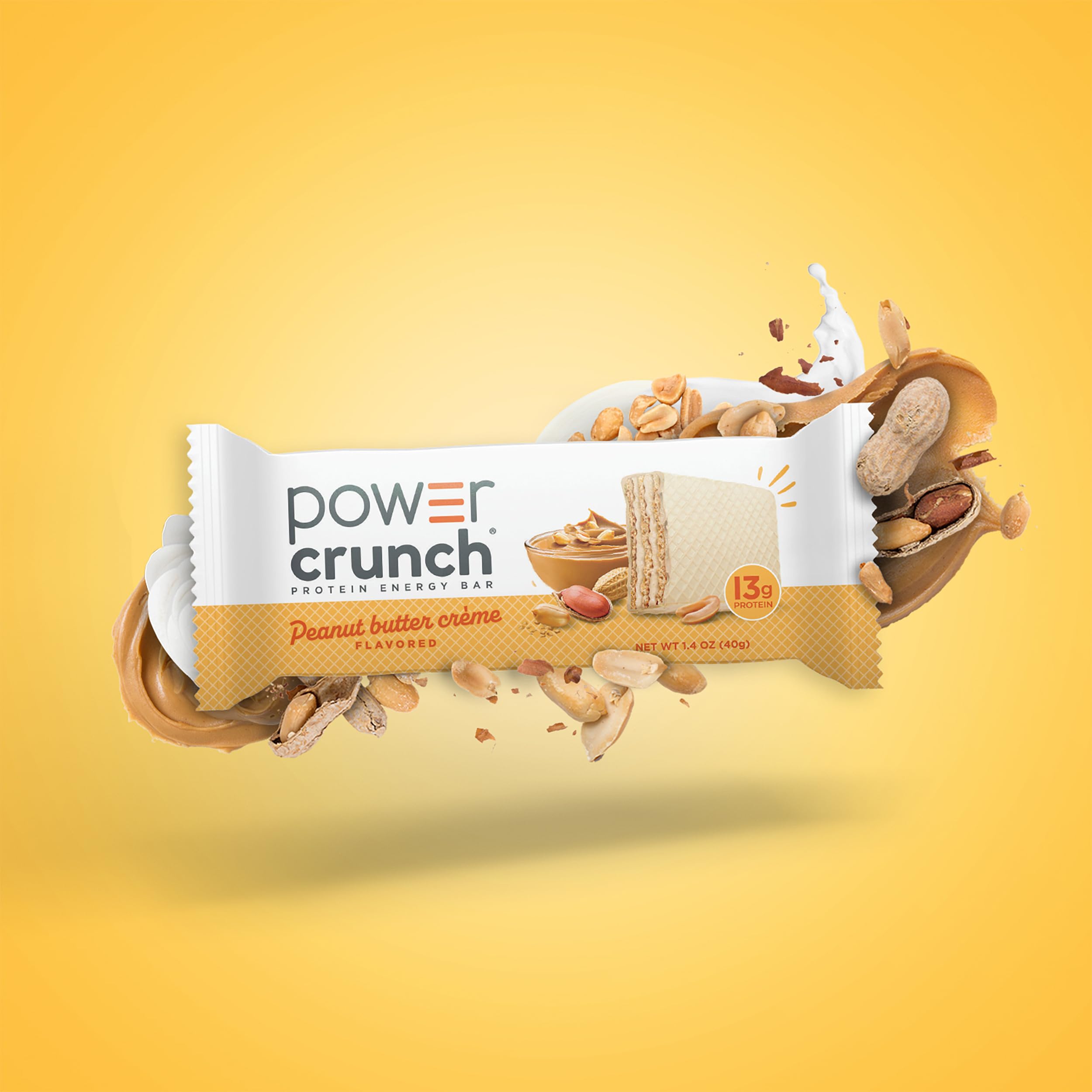Power Crunch Protein Energy Wafer Bars Peanut Butter Creme, 1.4 Ounce (12 Count)
