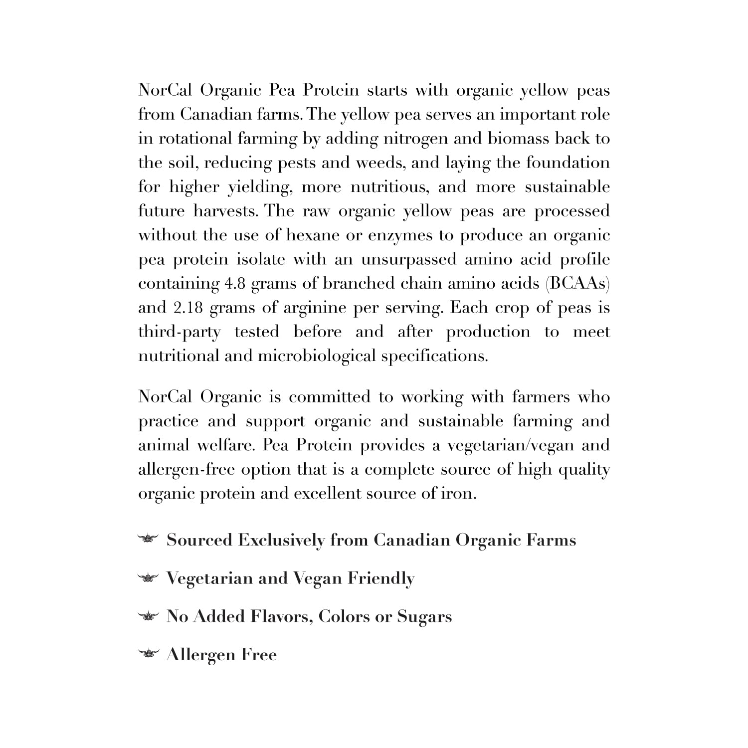 NorCal Organic Pea Protein Isolate - Vegan Protein Powder

