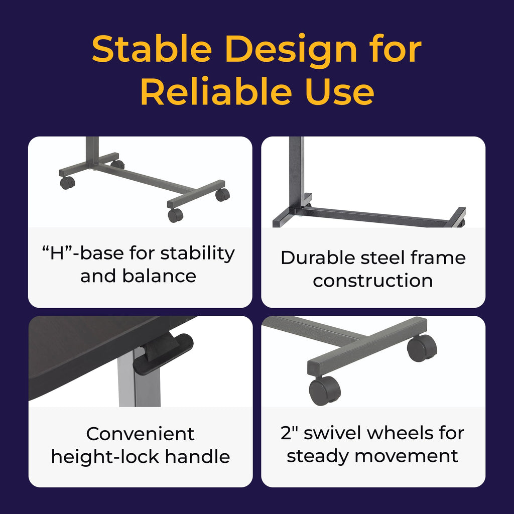 Drive Medical Overbed Table with Wheels - Non Tilt Surface


