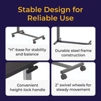 Drive Medical Overbed Table with Wheels - Non Tilt Surface

