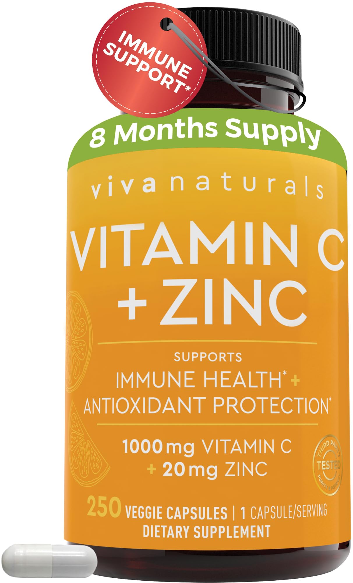Viva Naturals Vitamin C and Zinc Supplement Immune Support

