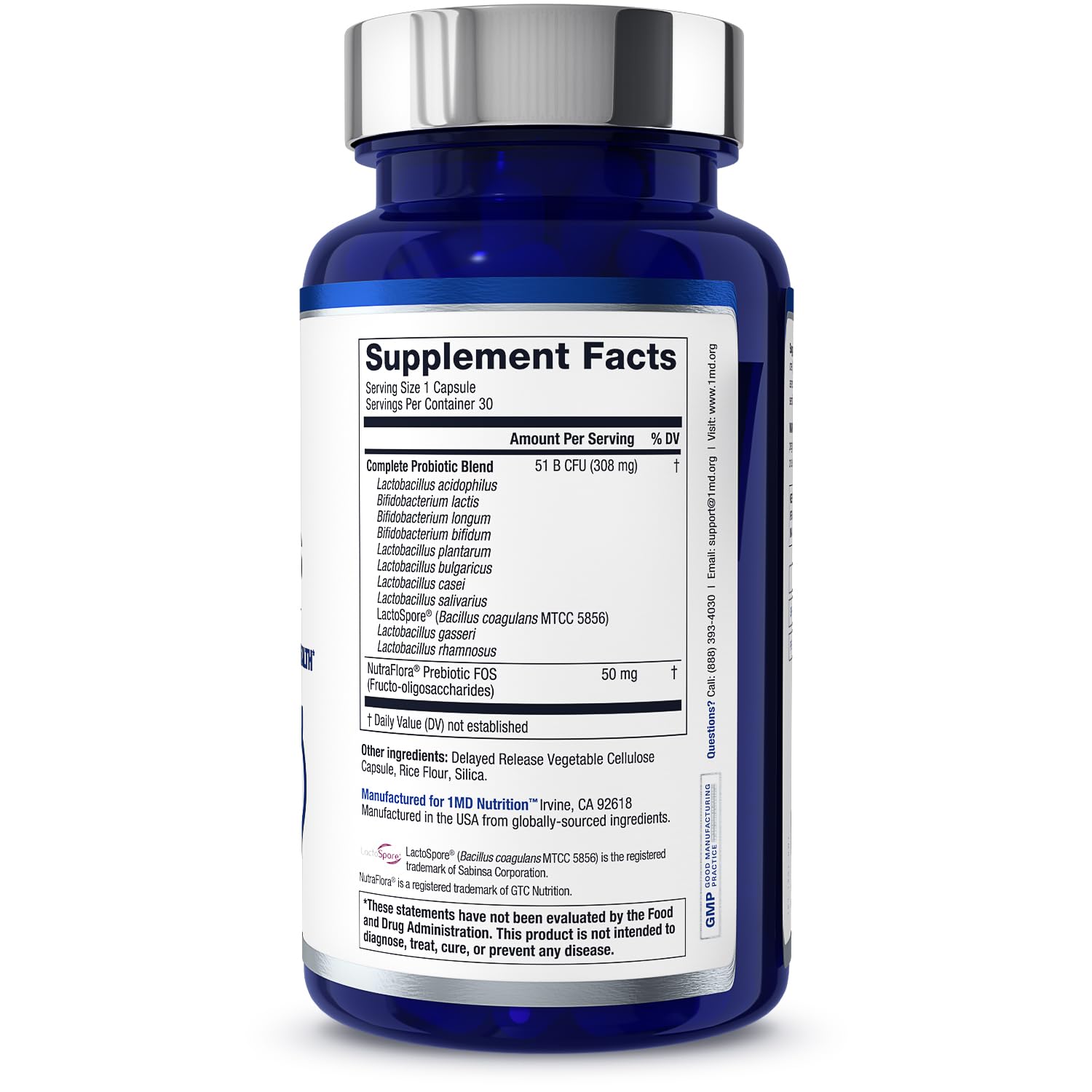 1MD Complete Probiotics Platinum Digestive Health Probiotic

