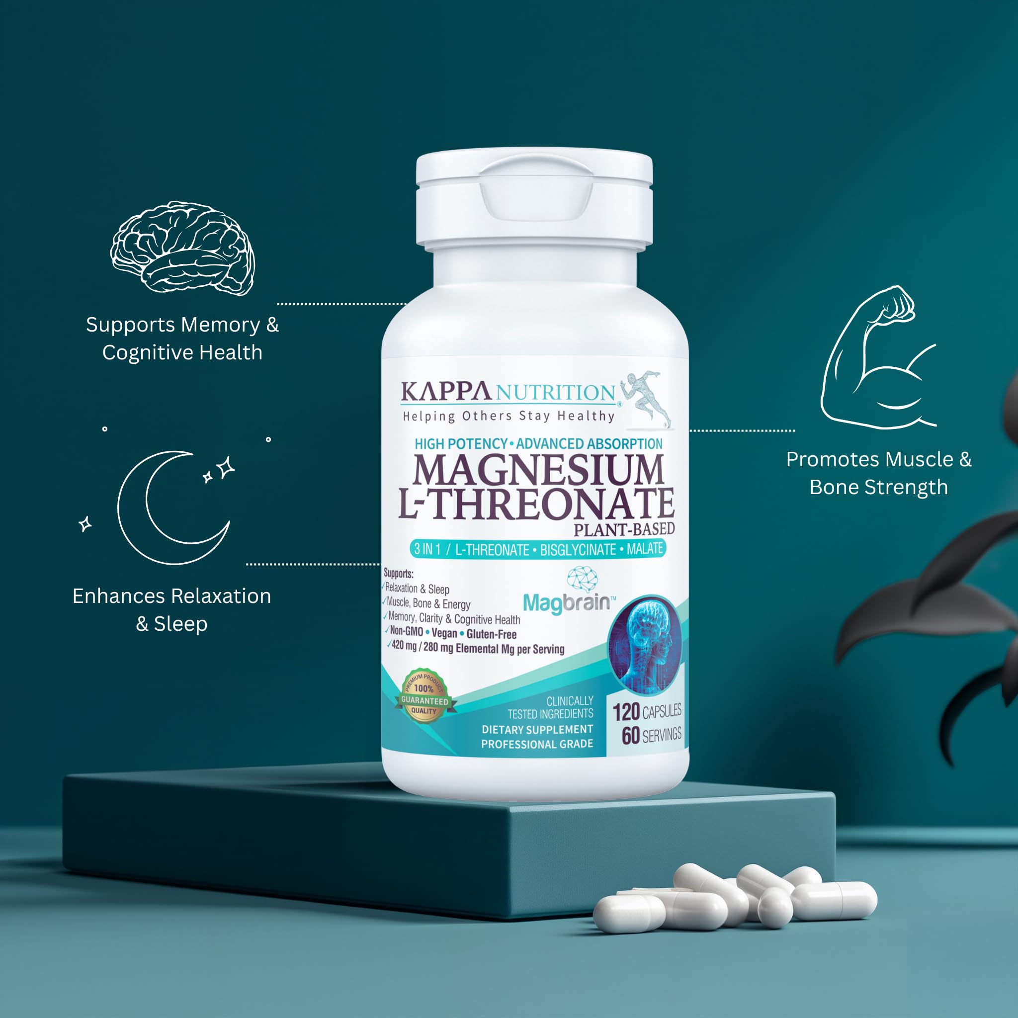 Kappa Nutrition Magbrain Magnesium L-Threonate | Brain & Sleep


