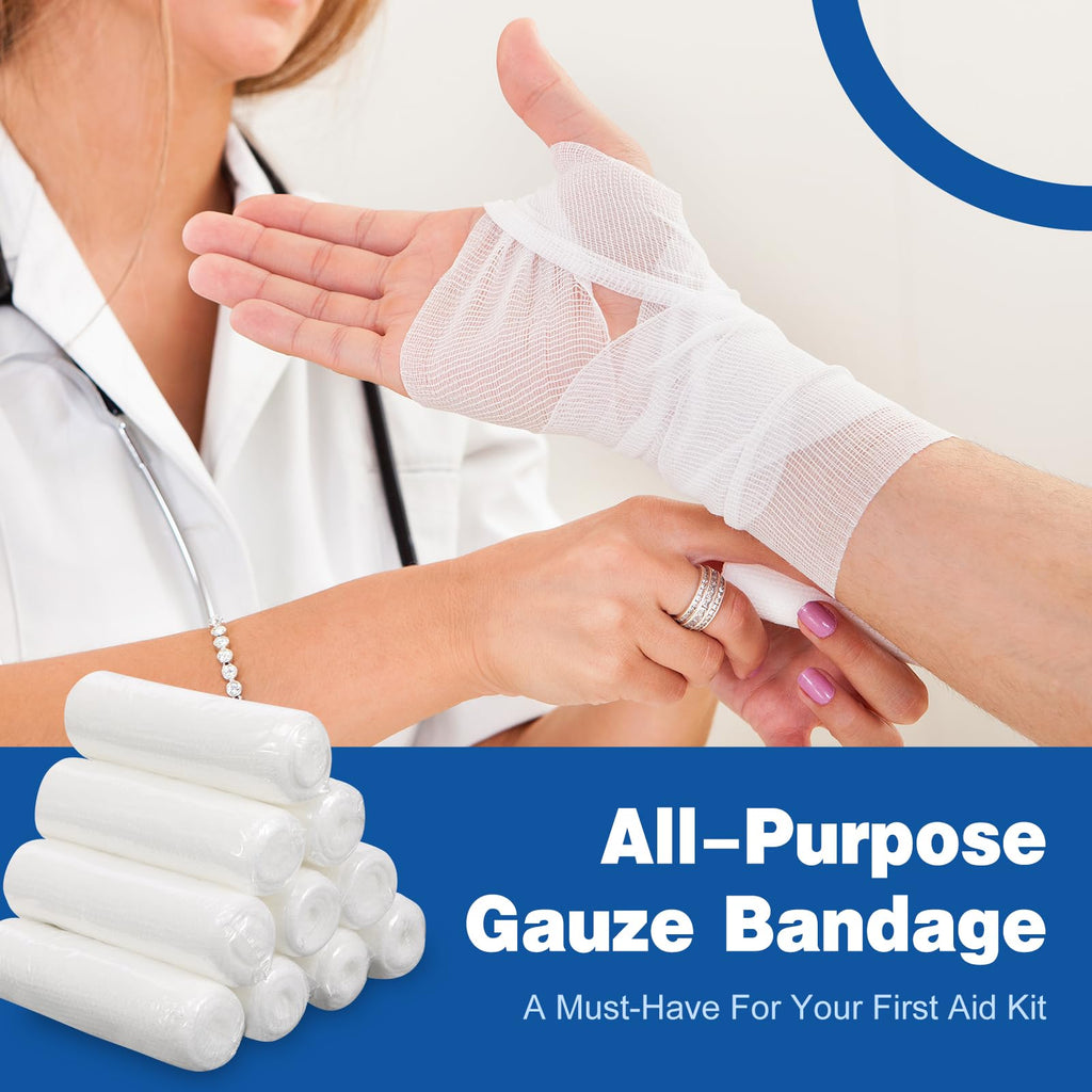 AZEN Gauze Roll Bandages for Wound Care - Non-Stick

