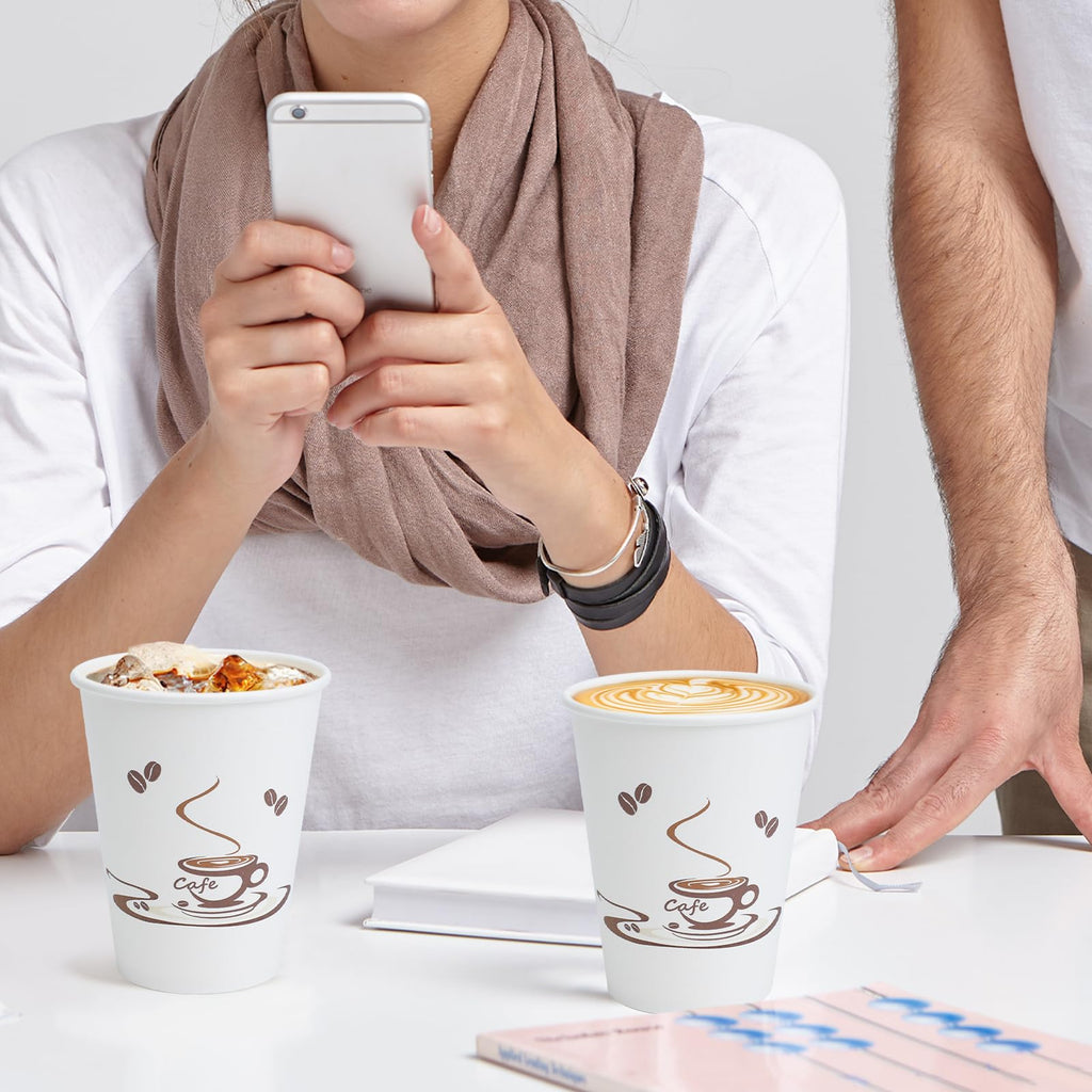 Lamosi Disposable Paper Cups for Hot or Cold Drinks

