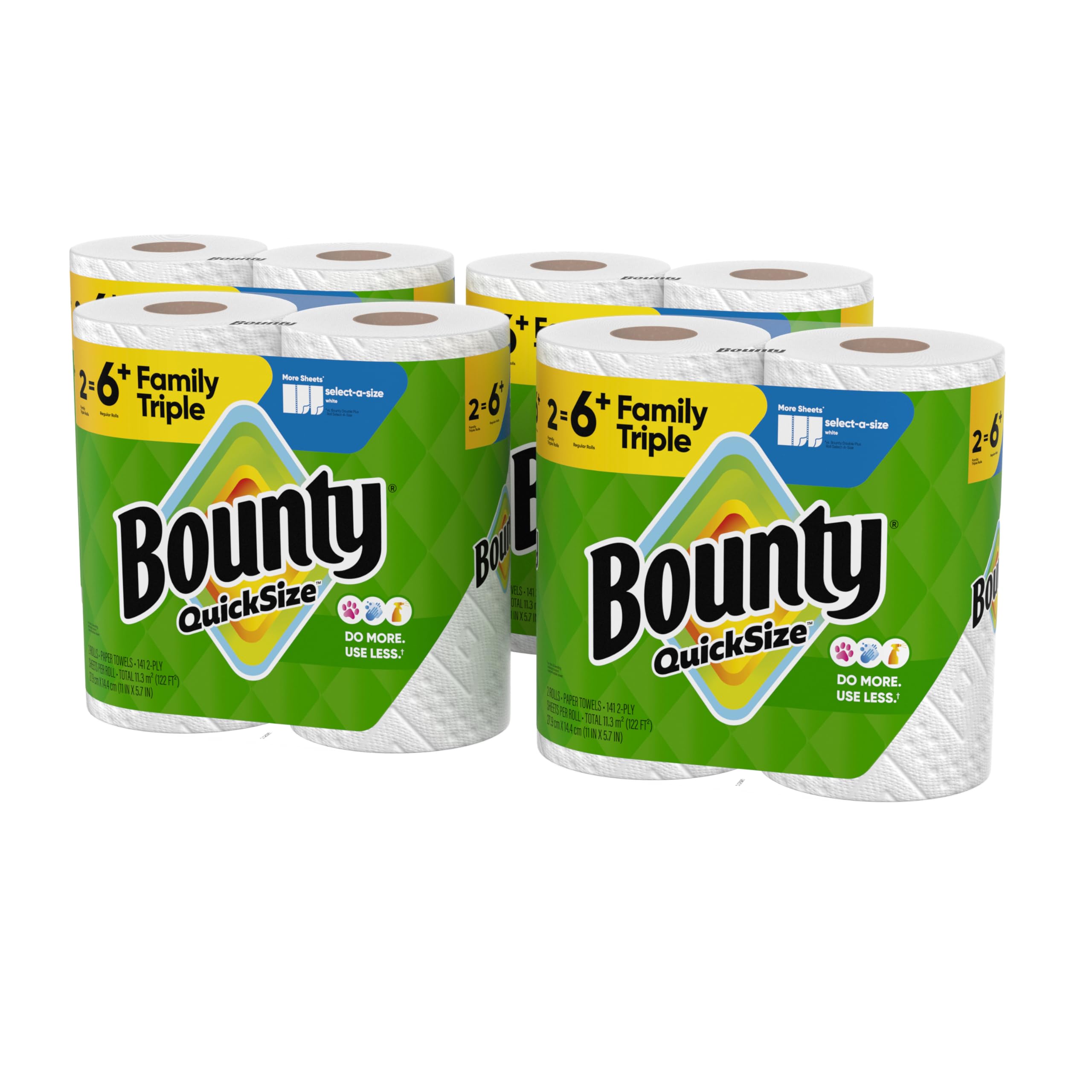 Bounty White Paper Towels | Highly Absorbent Diamond Texture

