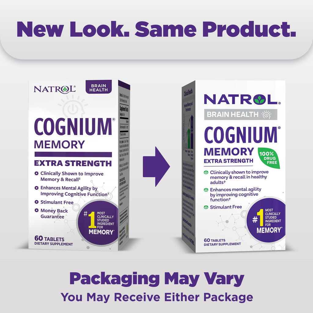 Natrol Cognium Memory Extra Strength Brain Health Supplement

