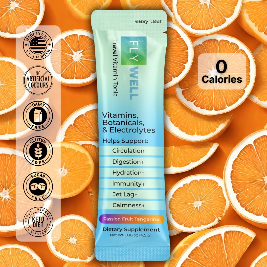 FlyWell Travel Vitamin Electrolyte Powder for Hydration

