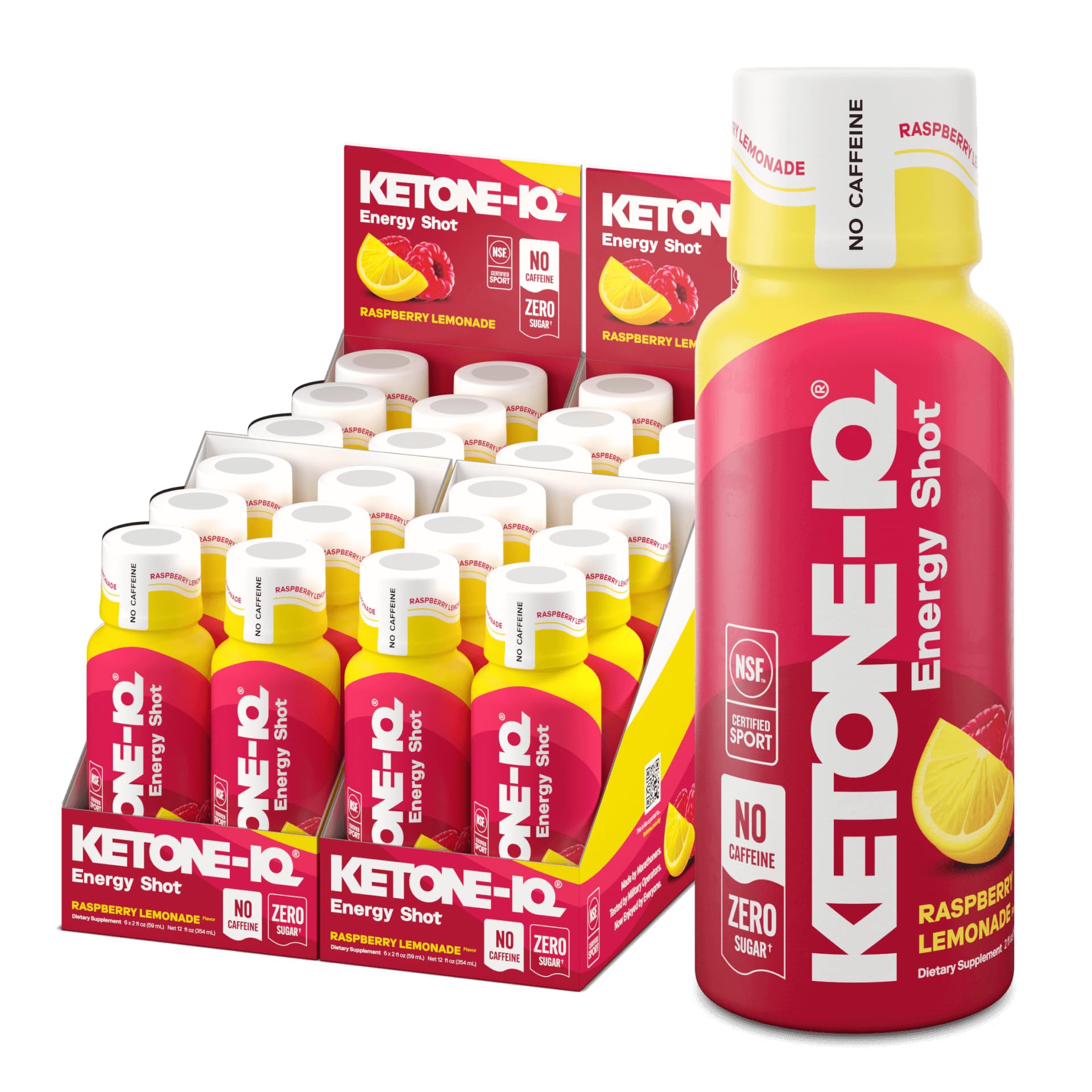 Ketone-IQ No Caffeine Exogenous Ketones Energy Shots – 10g Ketones, Sugar Free
