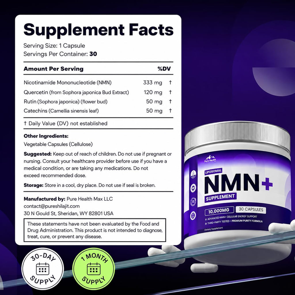 NMN NAD+ Resveratrol Supplement for Cellular Energy

