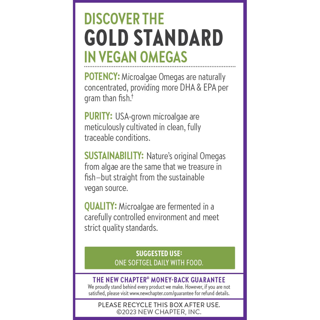 New Chapter Vegan Algae Omega-3 DHA & EPA Supplement

