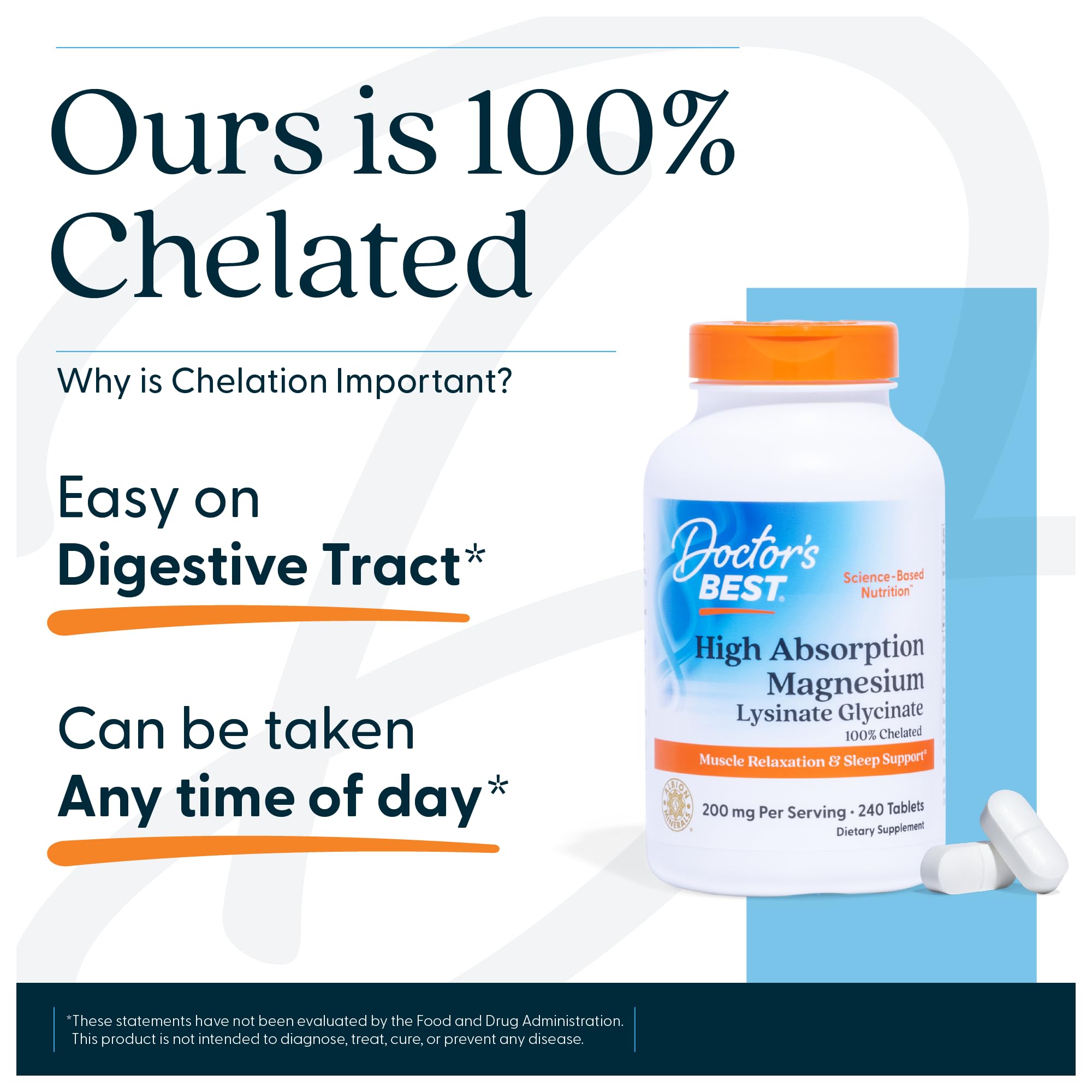 Doctor's Best Magnesium Glycinate Lysinate Tablets Sleep

