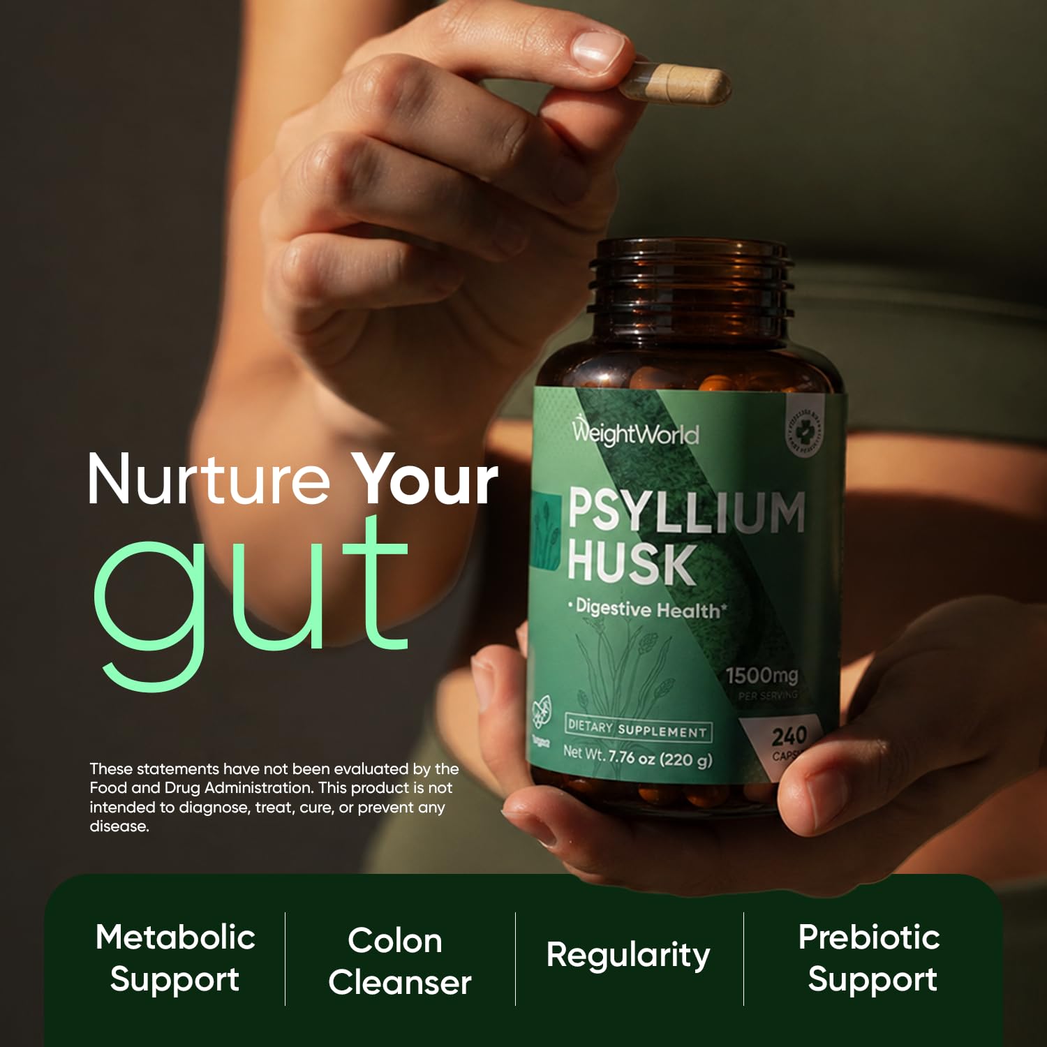 WeightWorld Psyllium Husk Capsules for Digestive Fiber

