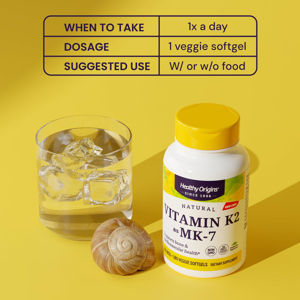 Healthy Origins Vitamin K2 MK-7 for Bone and Heart Health

