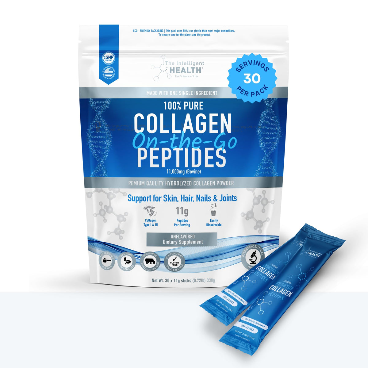 Intelligent Health Collagen Peptides Powder – Hydrolyzed Type I & III
