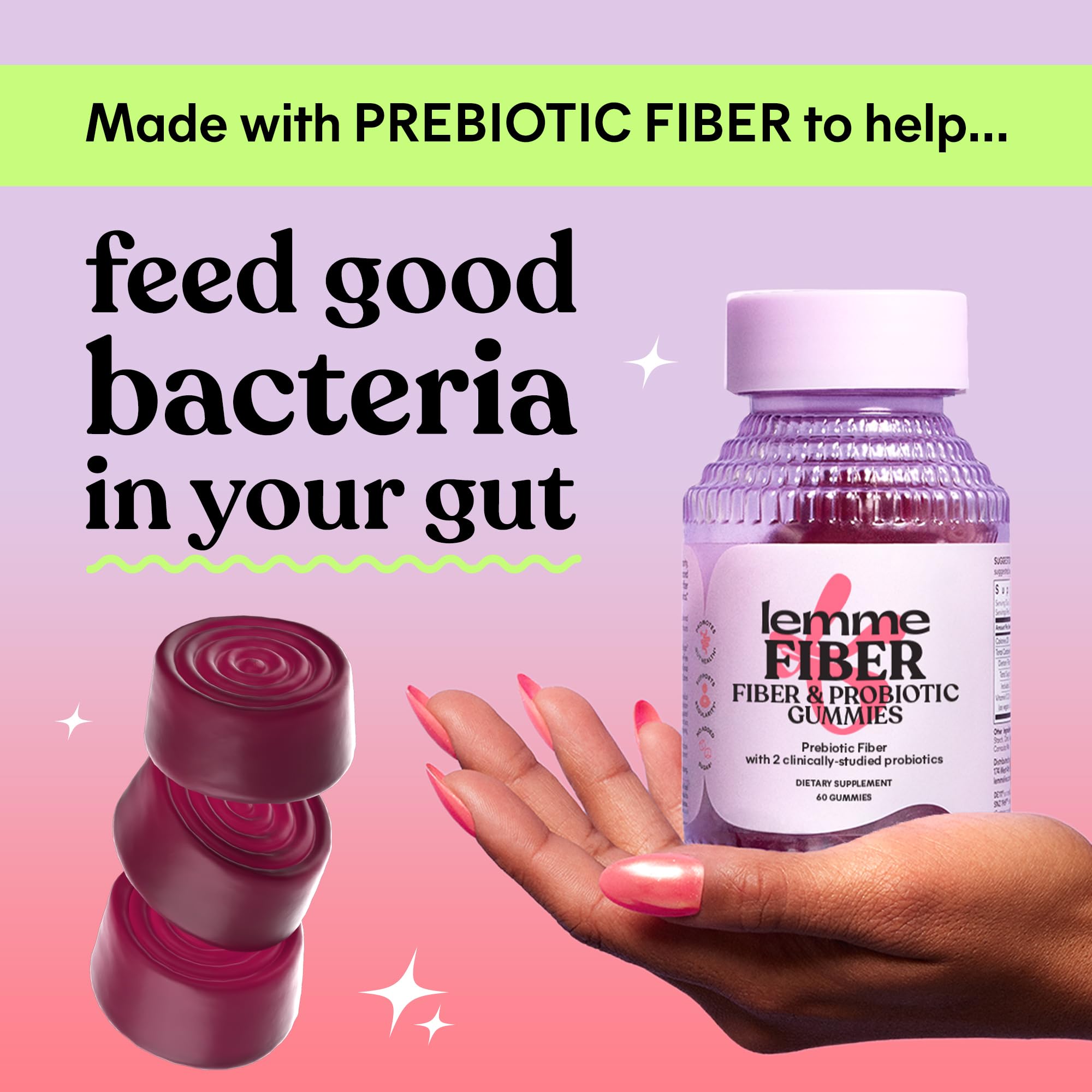 Lemme Fiber & Probiotic Gummies|Digestive Health

