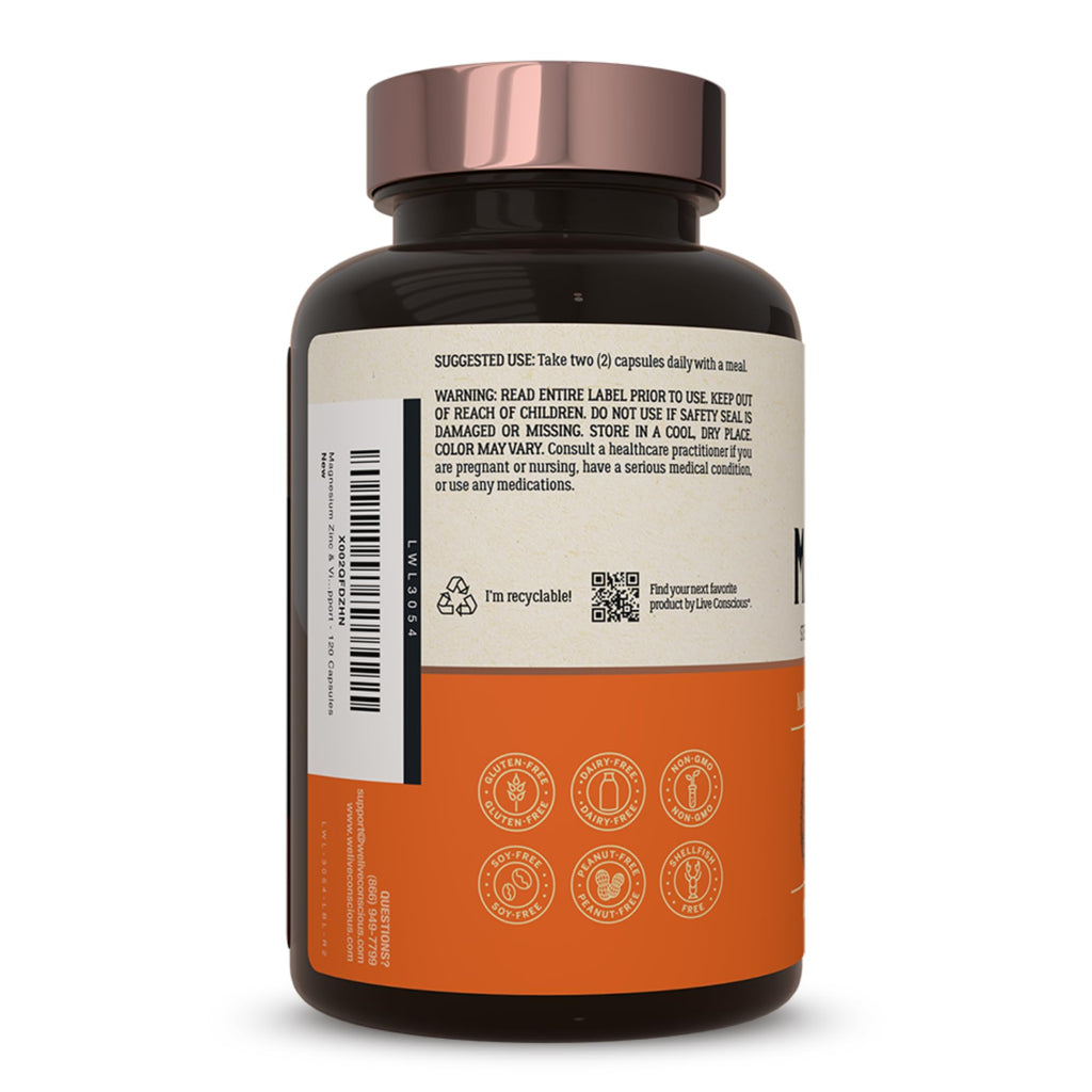 Live Conscious Magwell Magnesium Zinc Vitamin D3 Supplement

