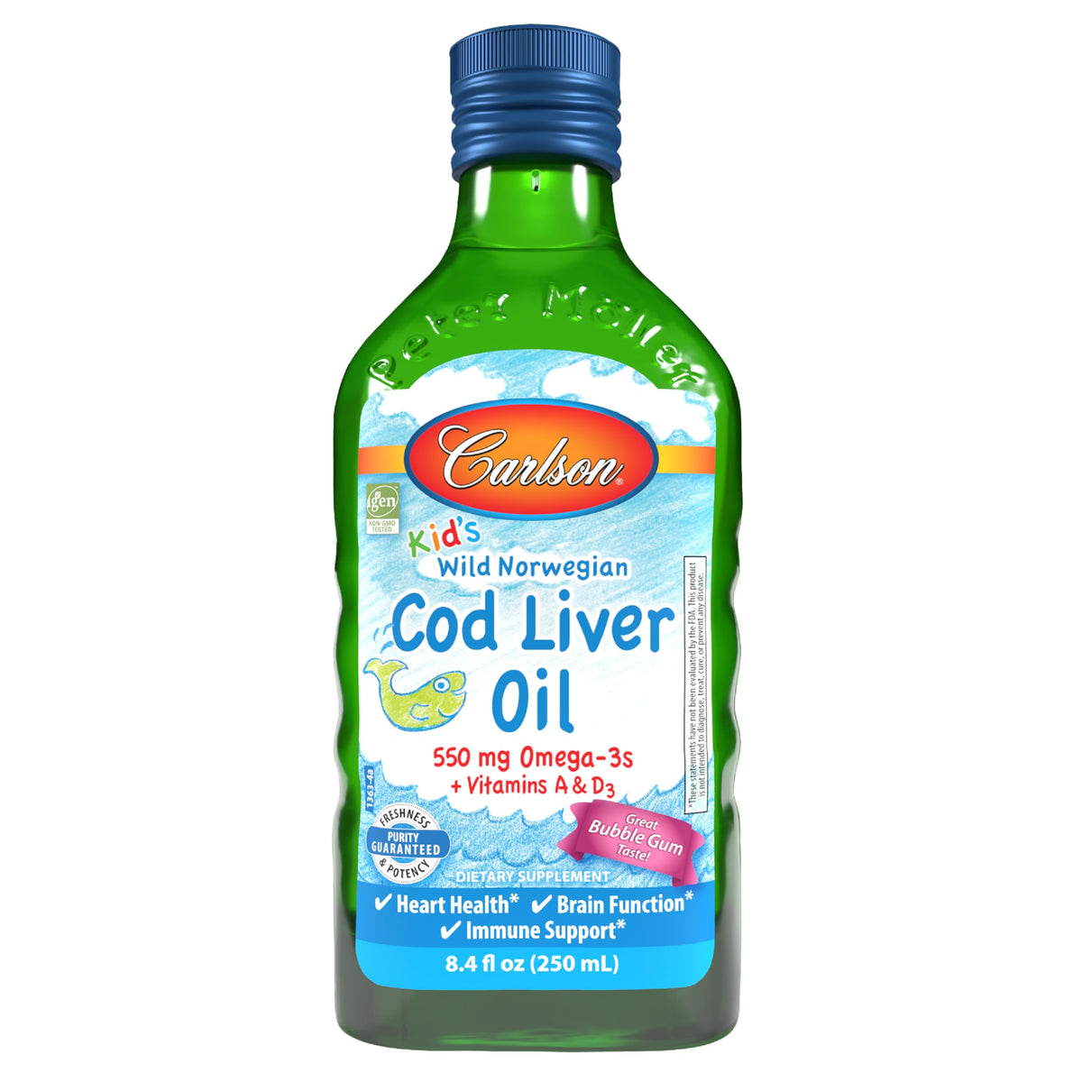 Carlson Cod Liver Oil 1100 mg Omega-3 Liquid Supplement
