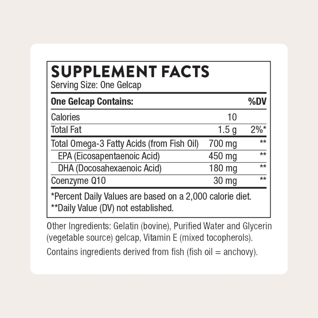 THORNE Omega-3 with CoQ10 Fish Oil | Brain & Heart Support

