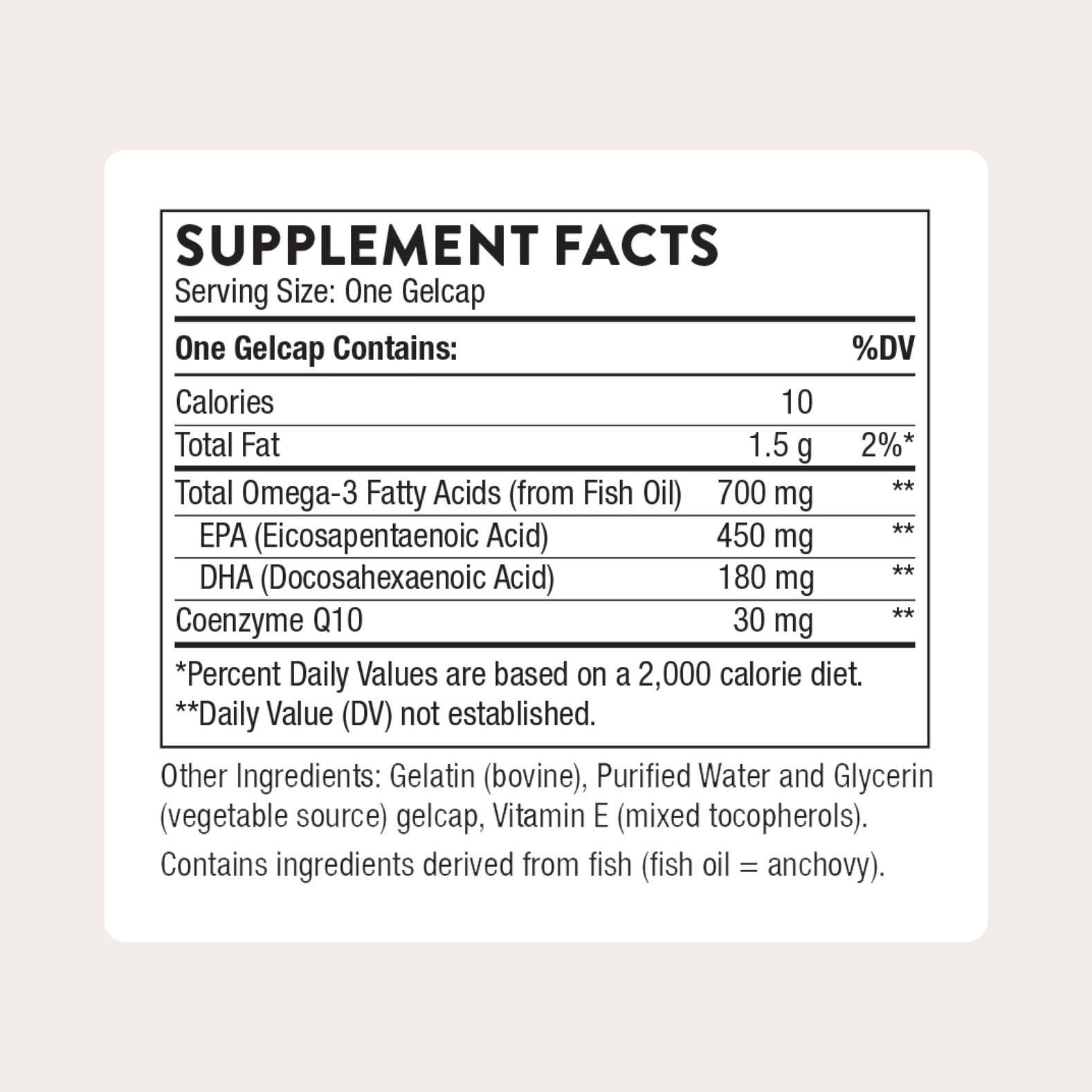 THORNE Omega-3 with CoQ10 Fish Oil | Brain & Heart Support

