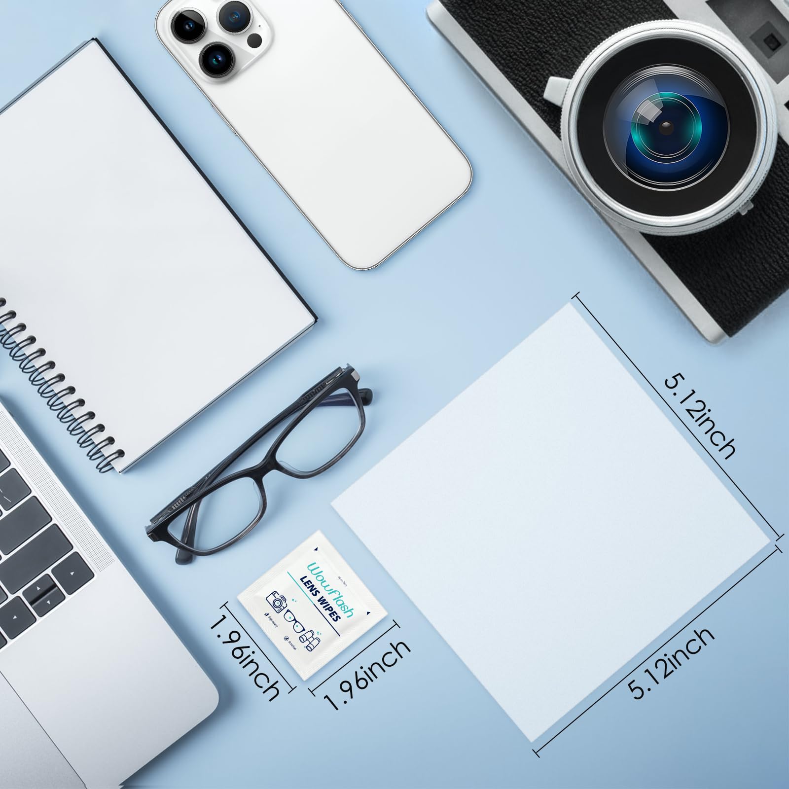 WOWFLASH Lens Wipes for Eyeglasses Streak-Free Cleaning


