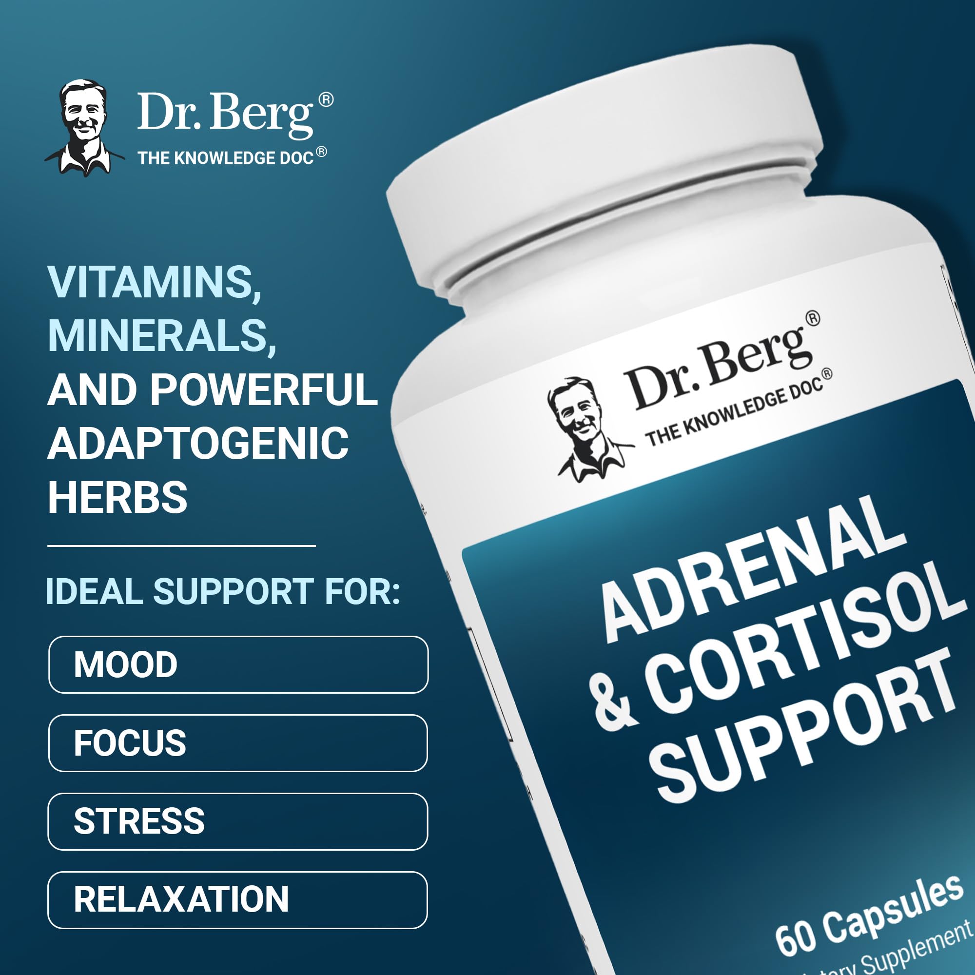 Dr. Berg Adrenal & Cortisol Capsules - Stress Support

