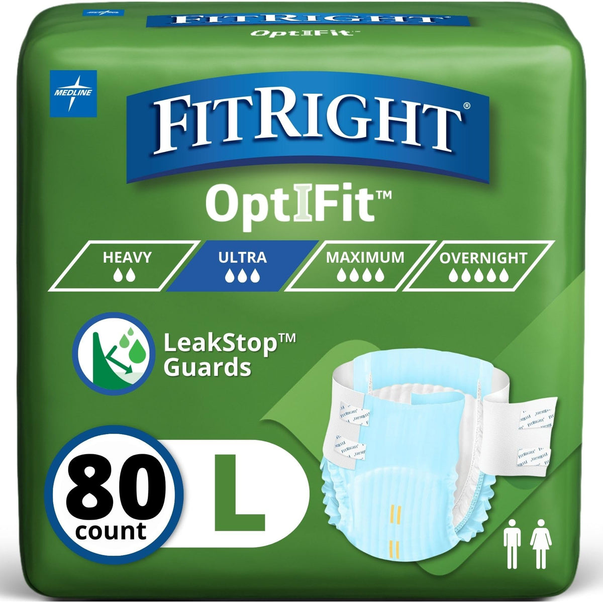 FitRight Adult Diapers with Tabs, Heavy Absorbency