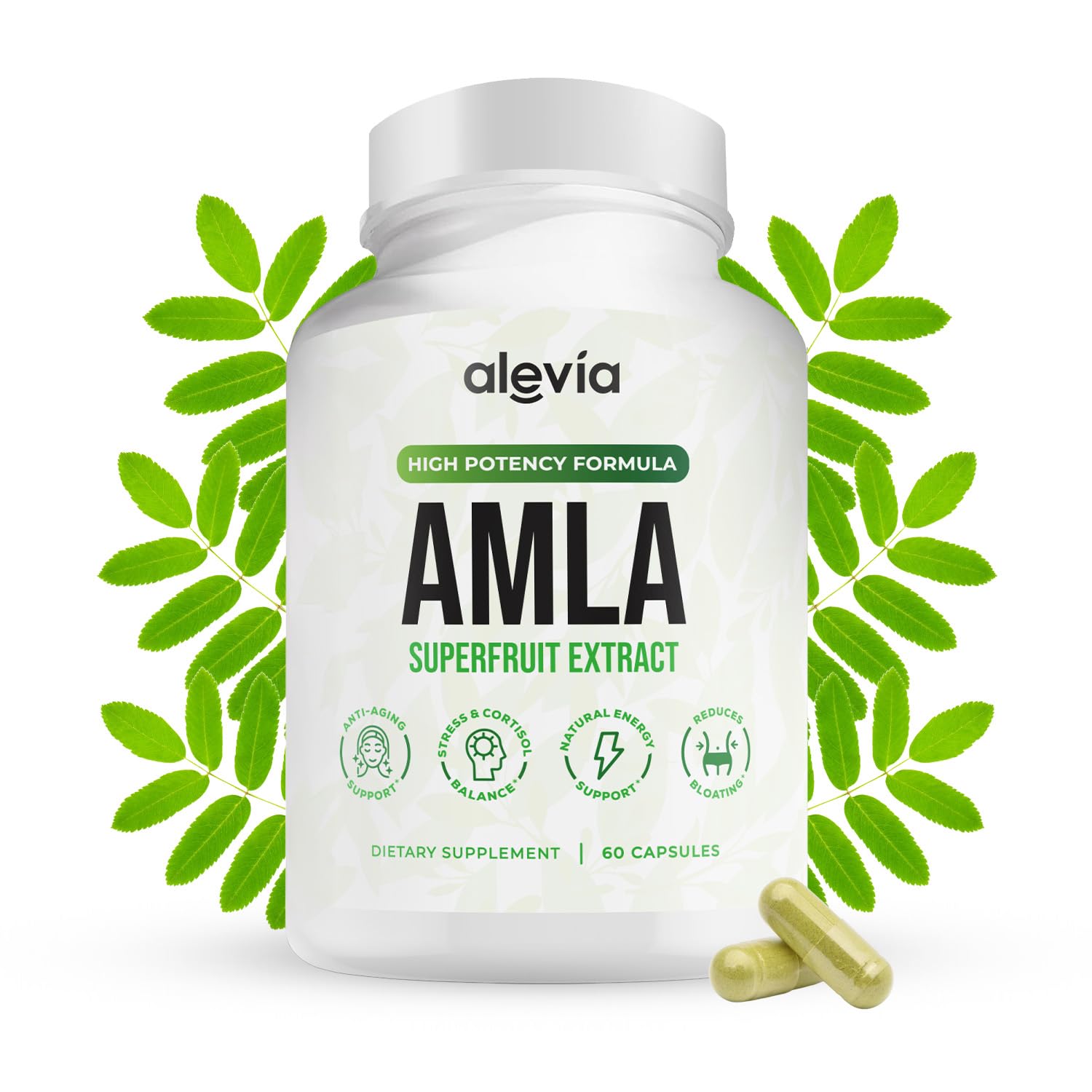 Alevia Organic Amla Capsules 1000mg | Indian Gooseberry

