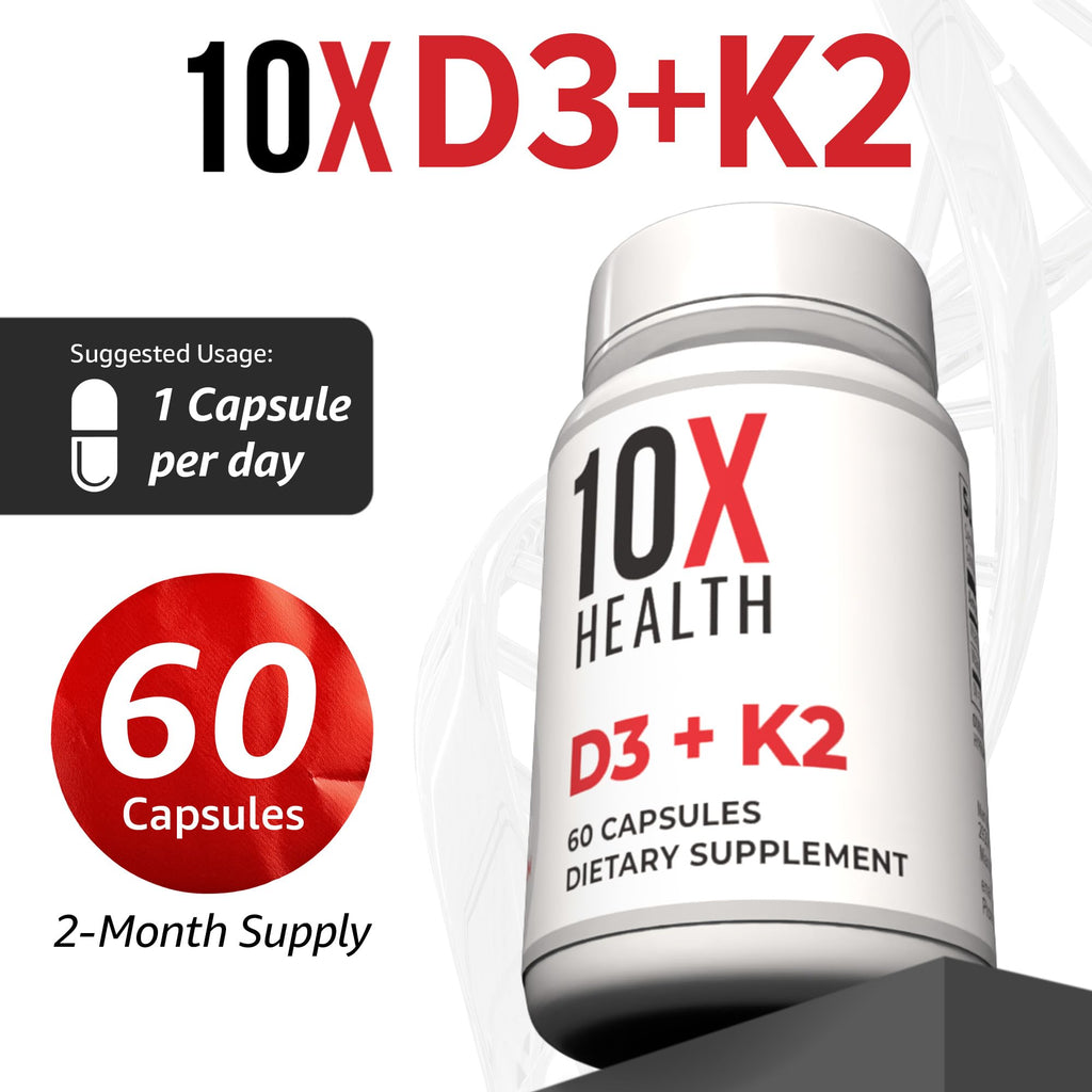 Vitamin D and K Supplement by 10X Health

