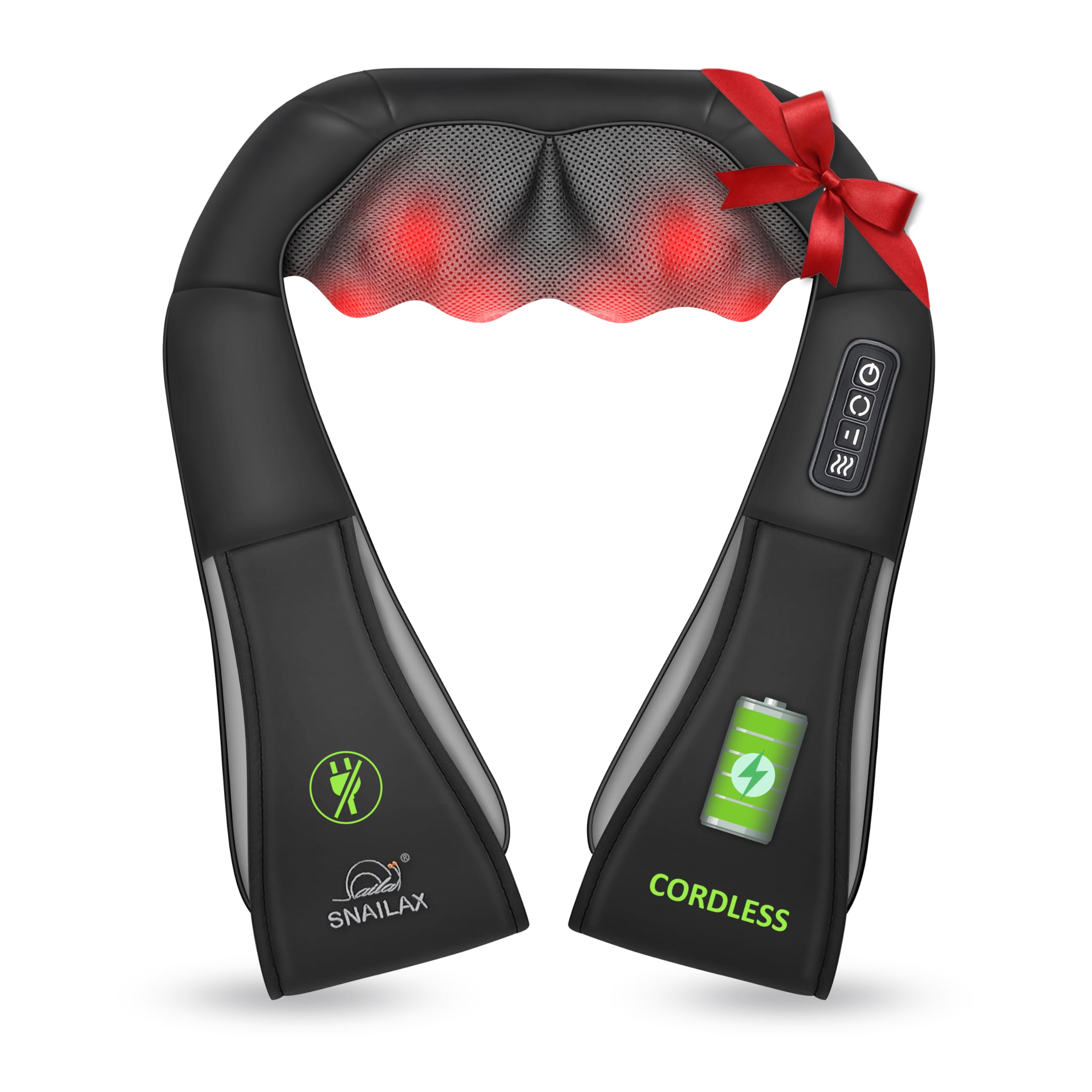 Snailax Cordless Shiatsu Neck Massager with Heat

