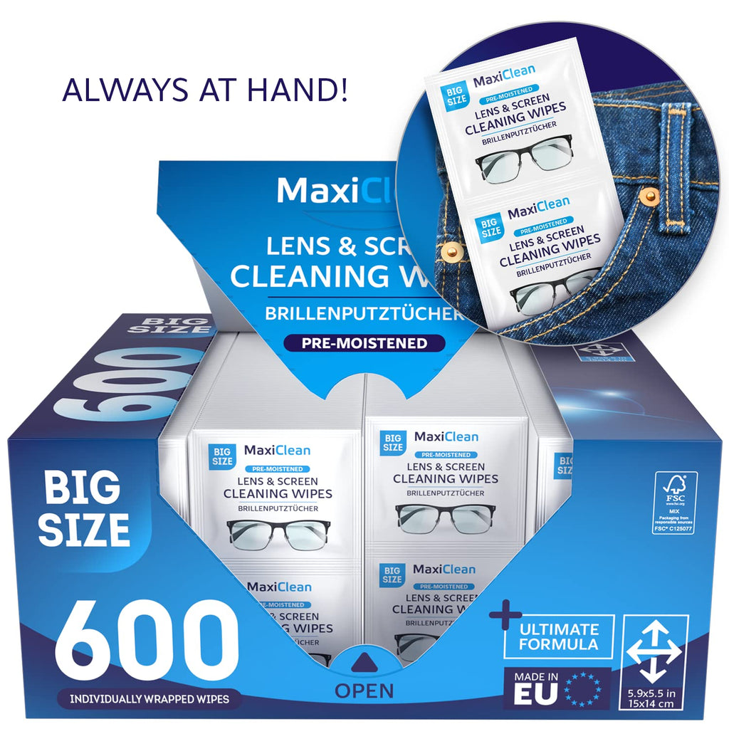 Lens Cleaner Wipes for Eyeglasses & Screens - EU Made

