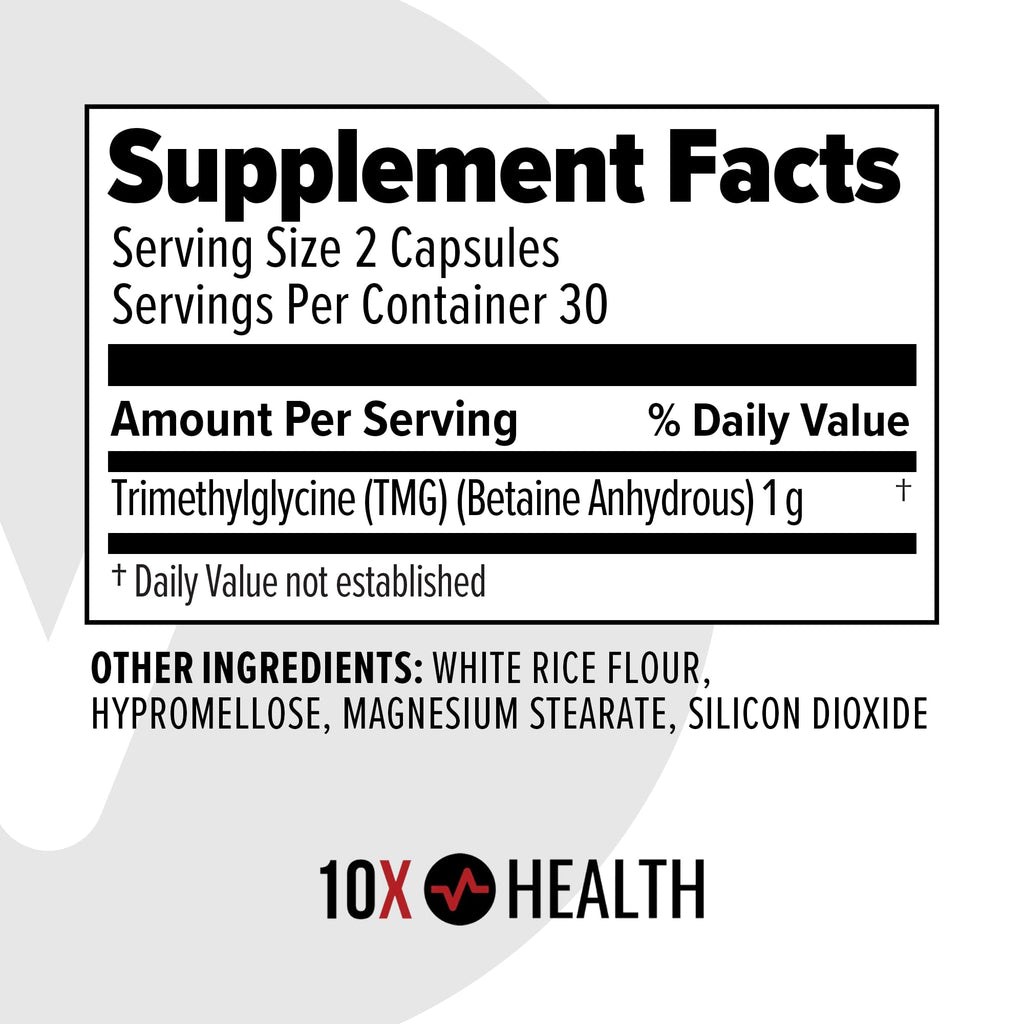 10X Health TMG Dietary Supplement for Liver and Heart

