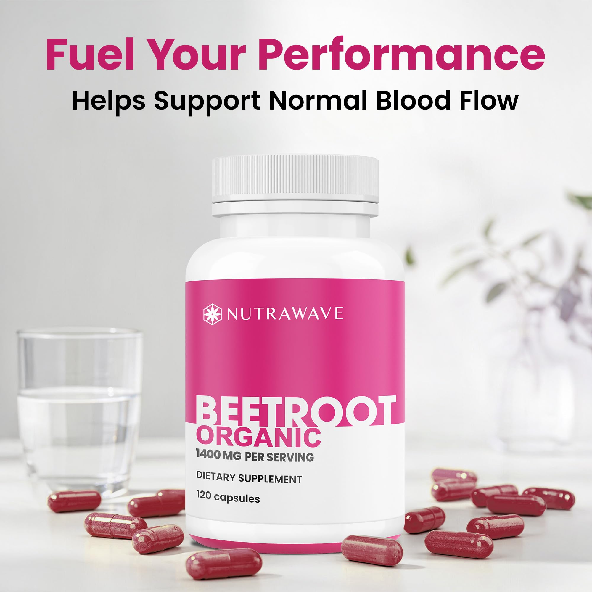 Nutra Wave Organic Beet Root Capsules Non-GMO Vegan

