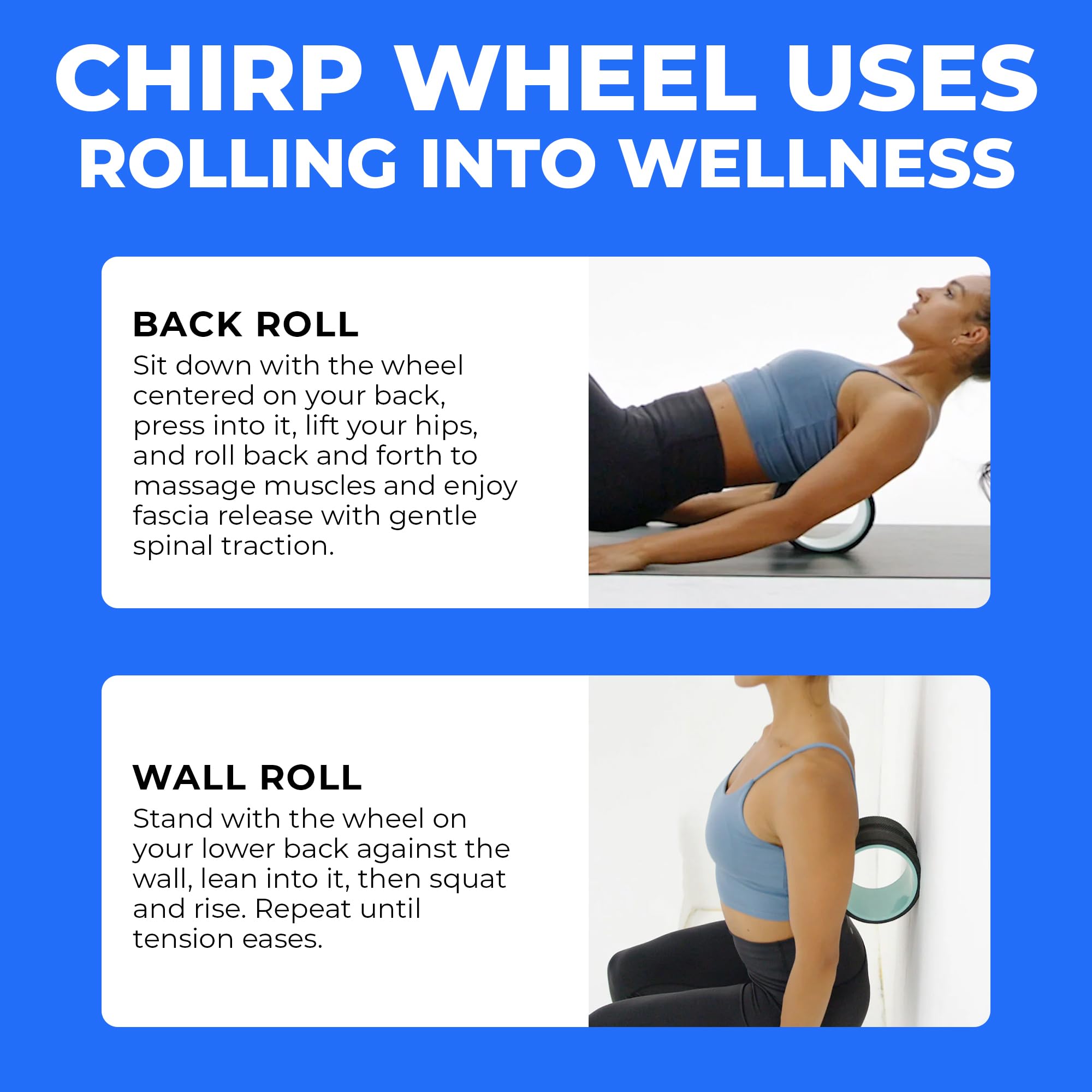 Chirp Wheel Foam Roller for Back & Neck Pain Relief

