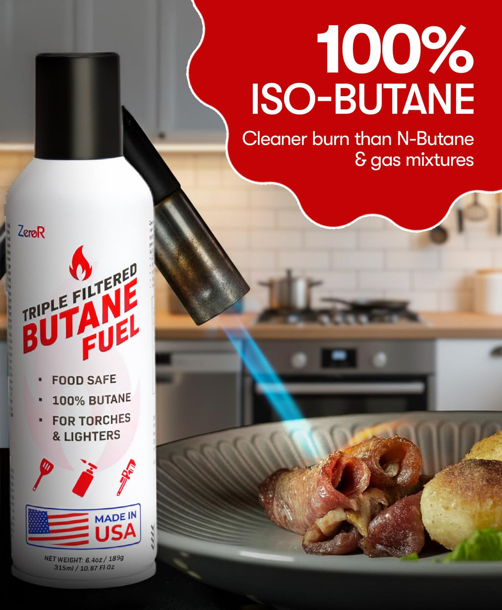 ZeroR Butane Fuel Refill for Torch Lighters | Iso-Butane

