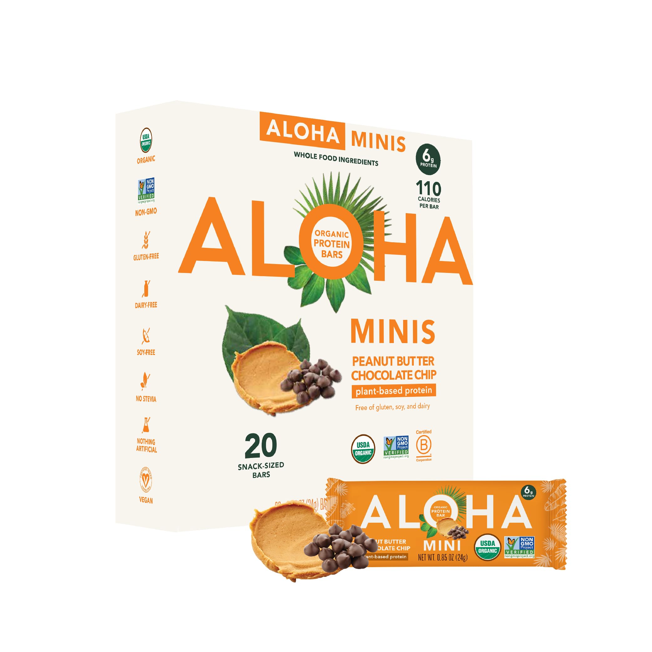 ALOHA Organic Plant Based Protein Bar MINIS – Vegan Gluten Free Snack