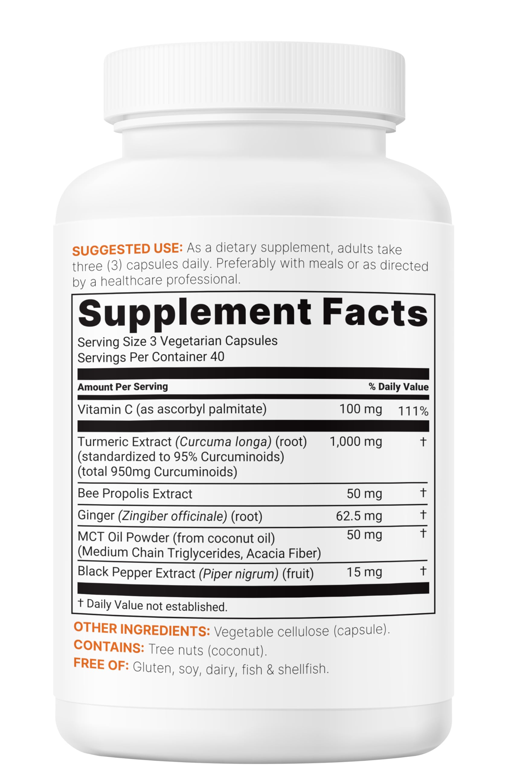 Micro Ingredients Turmeric Curcumin 1000mg with Black Pepper

