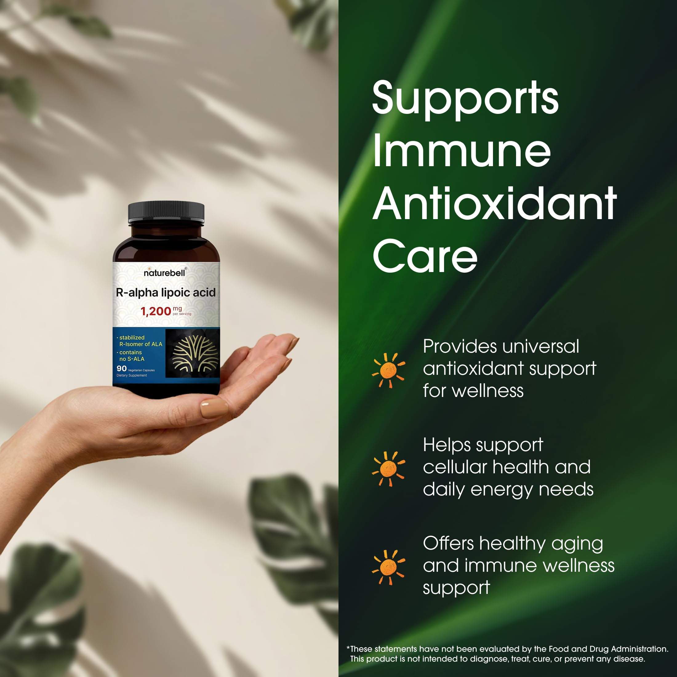 NatureBell R-Alpha Lipoic Acid | Stabilized R-Isomer

