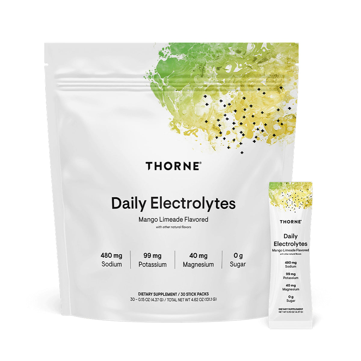 THORNE Daily Electrolytes Zero Sugar Low-Calorie Electrolyte Powder Drink Mix NSF Certified