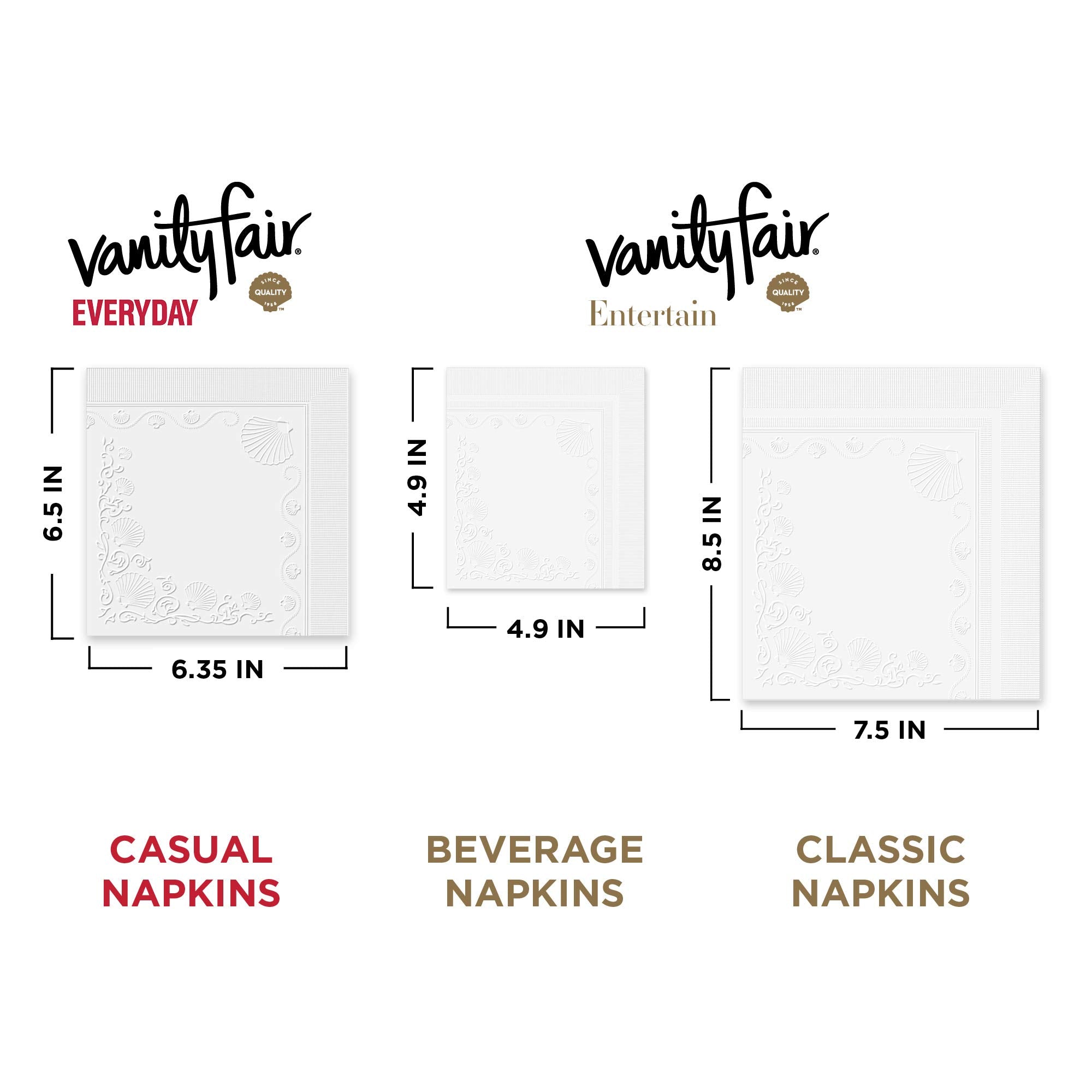 Vanity Fair Entertain Paper Napkins - 3-Ply Cloth-Like

