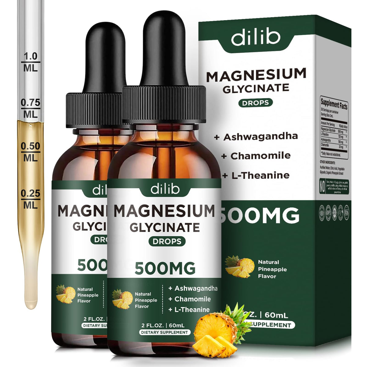 Magnesium Glycinate Liquid Drops with Ashwagandha L-Theanine