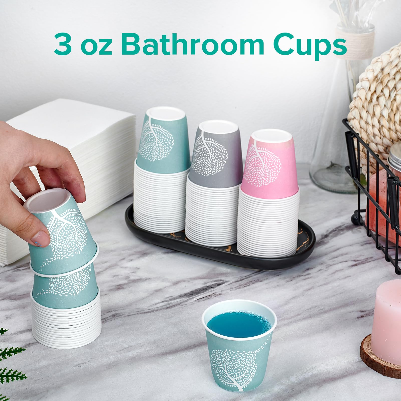 LITOPAK Disposable Bathroom Cups - Paper Cups for Events


