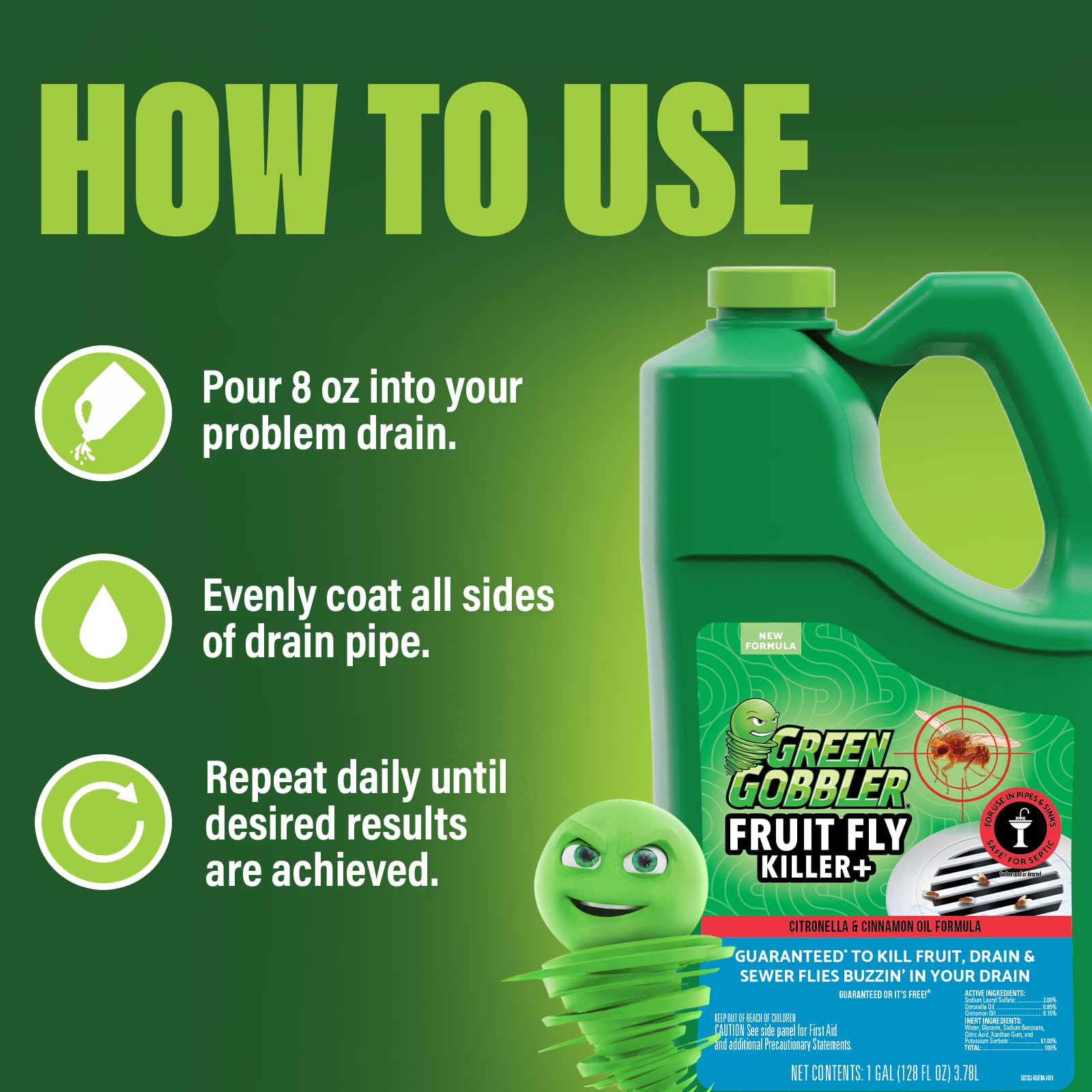 Fruit Fly Gel Drain Treatment by Green Gobbler

