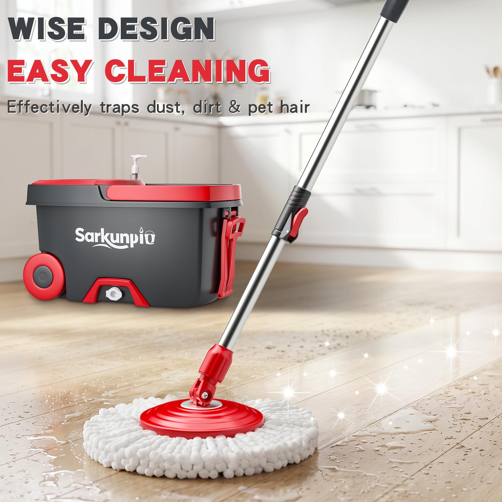 Spin Mop and Bucket System | Stainless Steel Wringer

