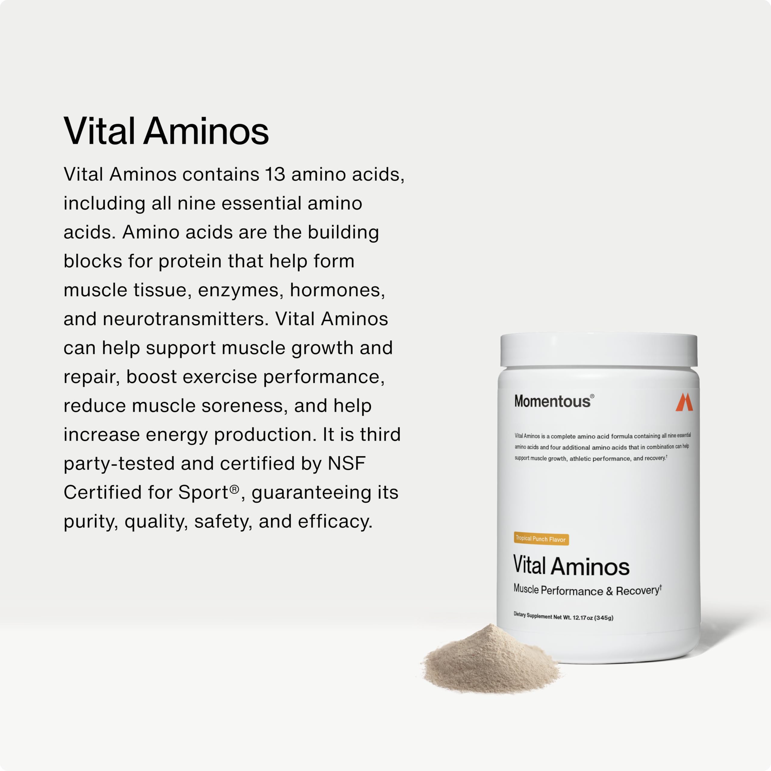 Momentous Vital Aminos Powder | BCAA & EAA

