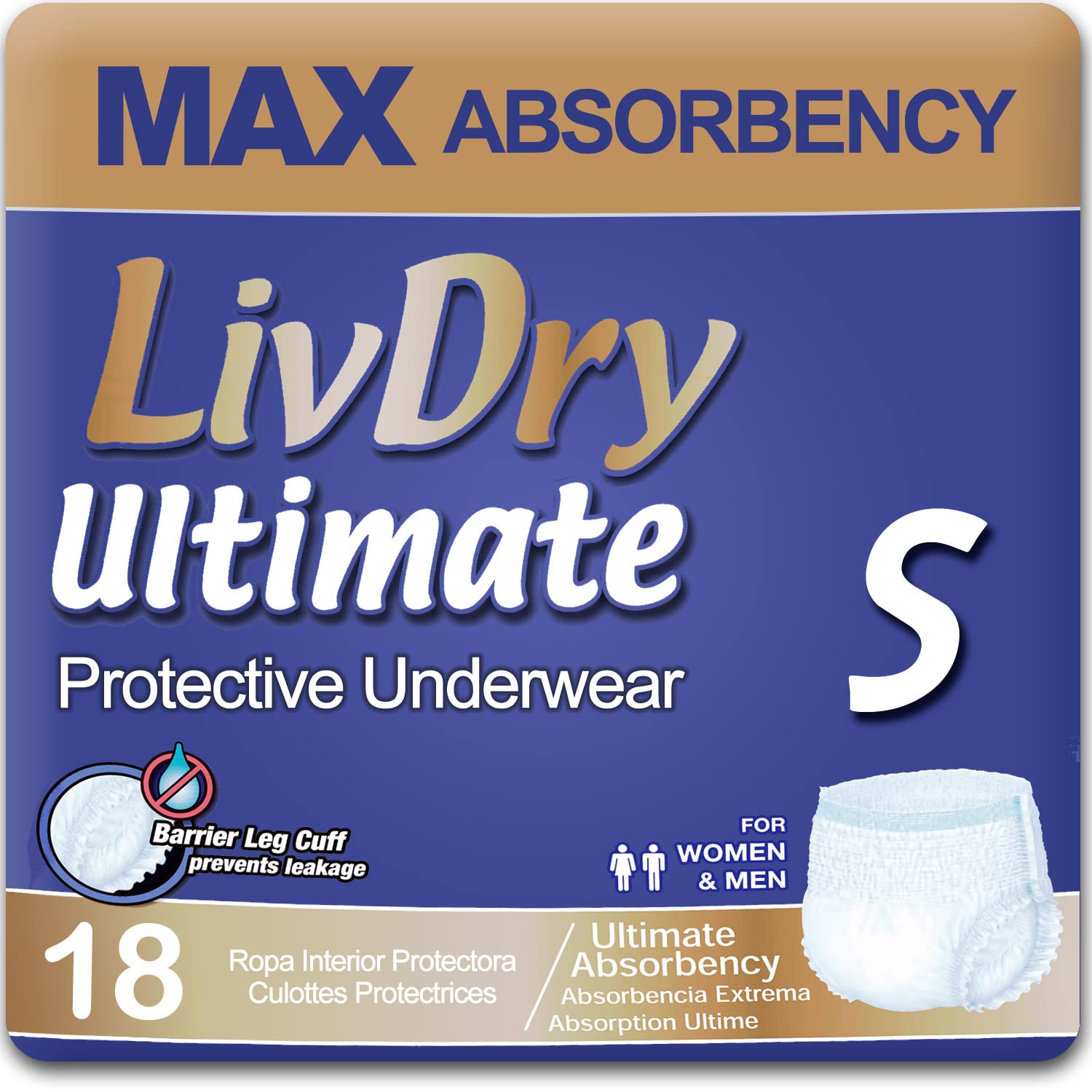 LivDry Ultimate Adult Incontinence Underwear - Max Absorbent
