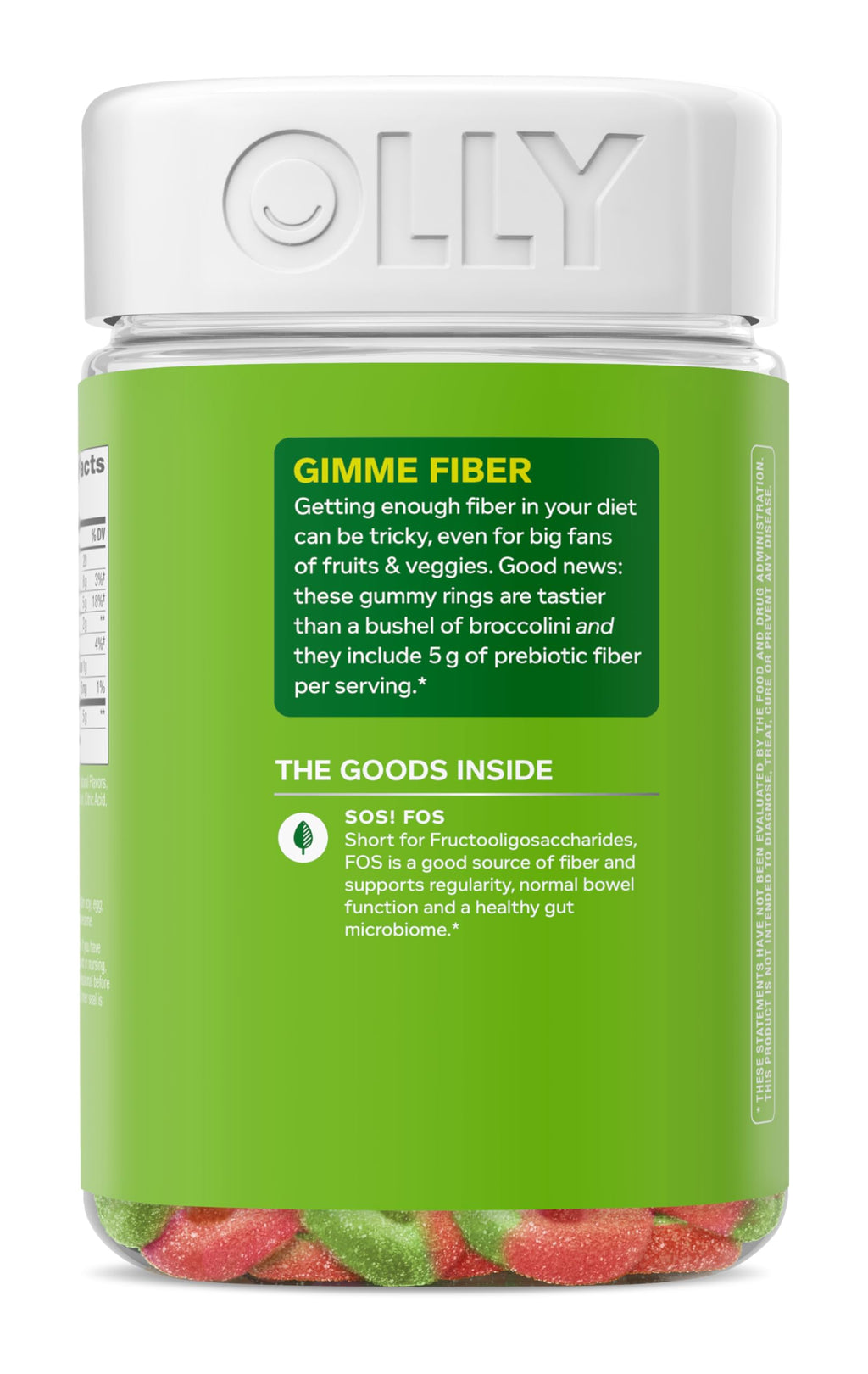 OLLY Fiber Gummy Rings Prebiotic Digestive Health Strawberry


